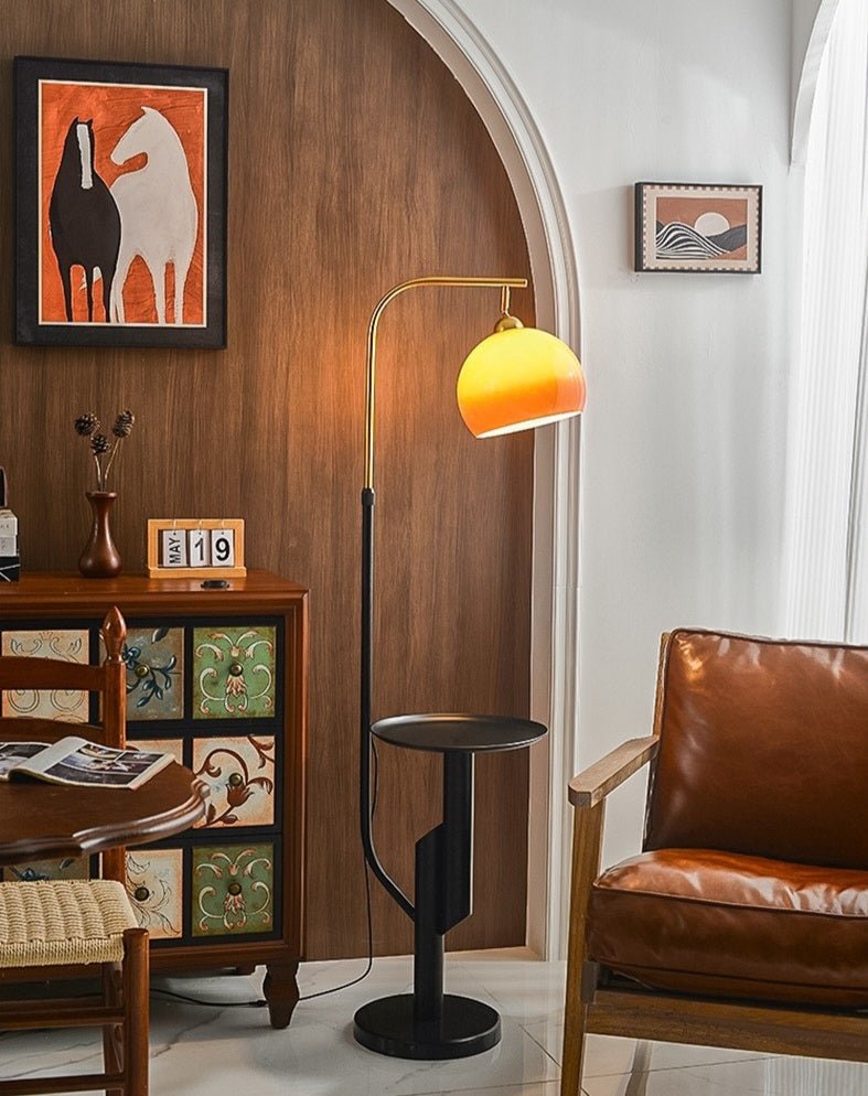 Ideal for Compact Areas: Floor Lamp with Table - Homezee