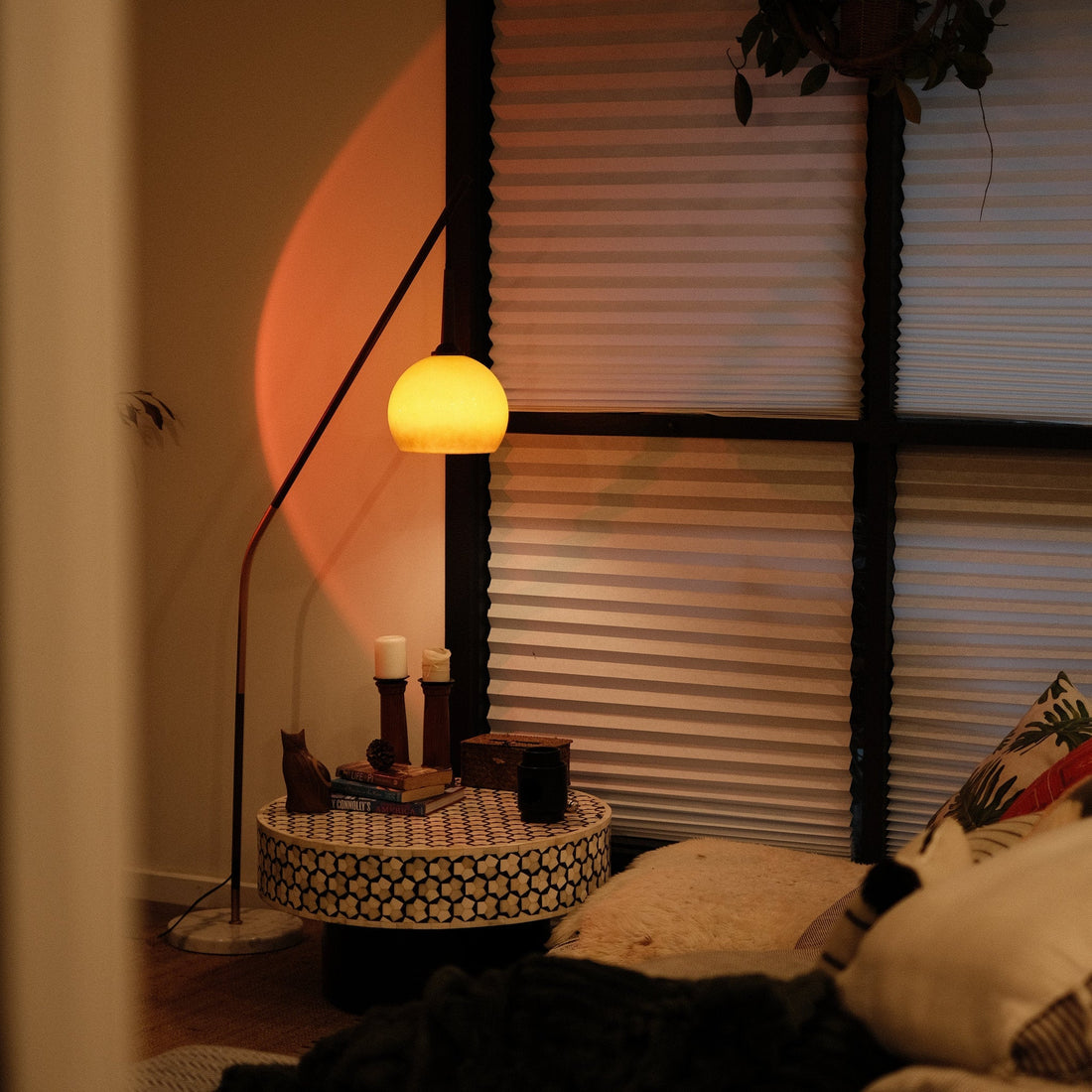 Hulusi Hanging Floor Lamp: Japandi Design in Walnut - Homezee