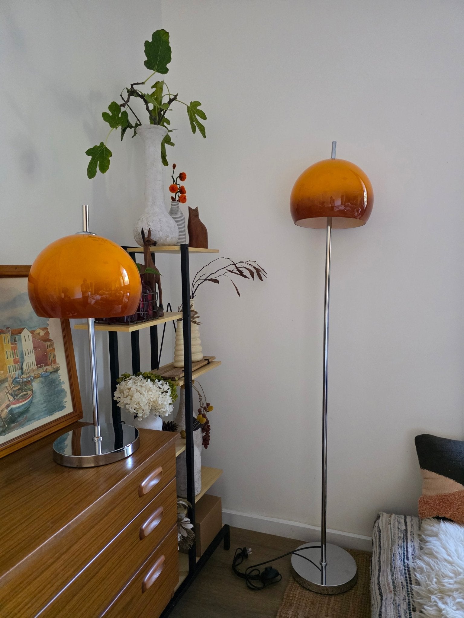Olivia Mushroom Table & Floor Lamp Duo - Homezee
