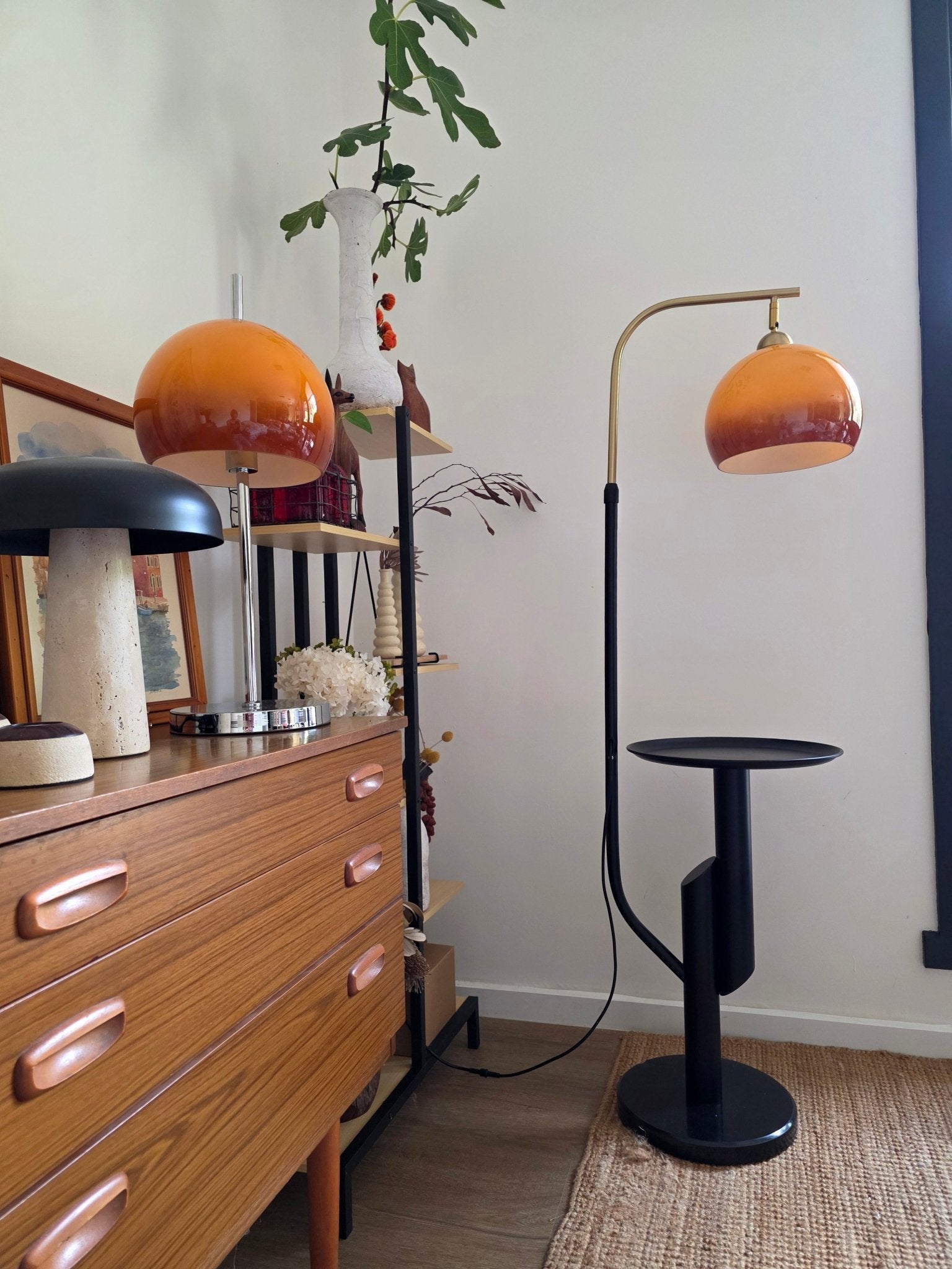 Carla Floor Lamp & Olivia Table Lamp Set - Homezee