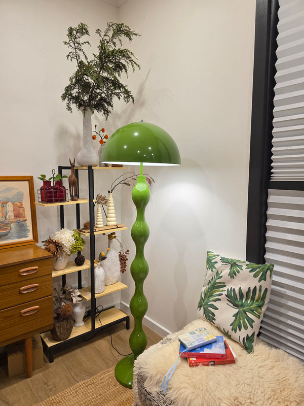 Dori Drop Wavy Mushroom Floor Lamp Olive Green