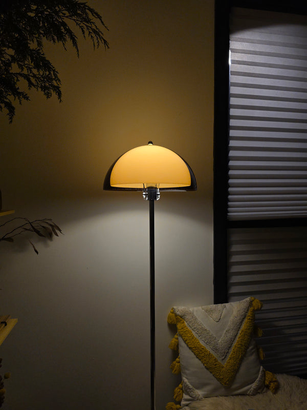 Coby Double Dome Mushroom Floor Lamp Butter Yellow