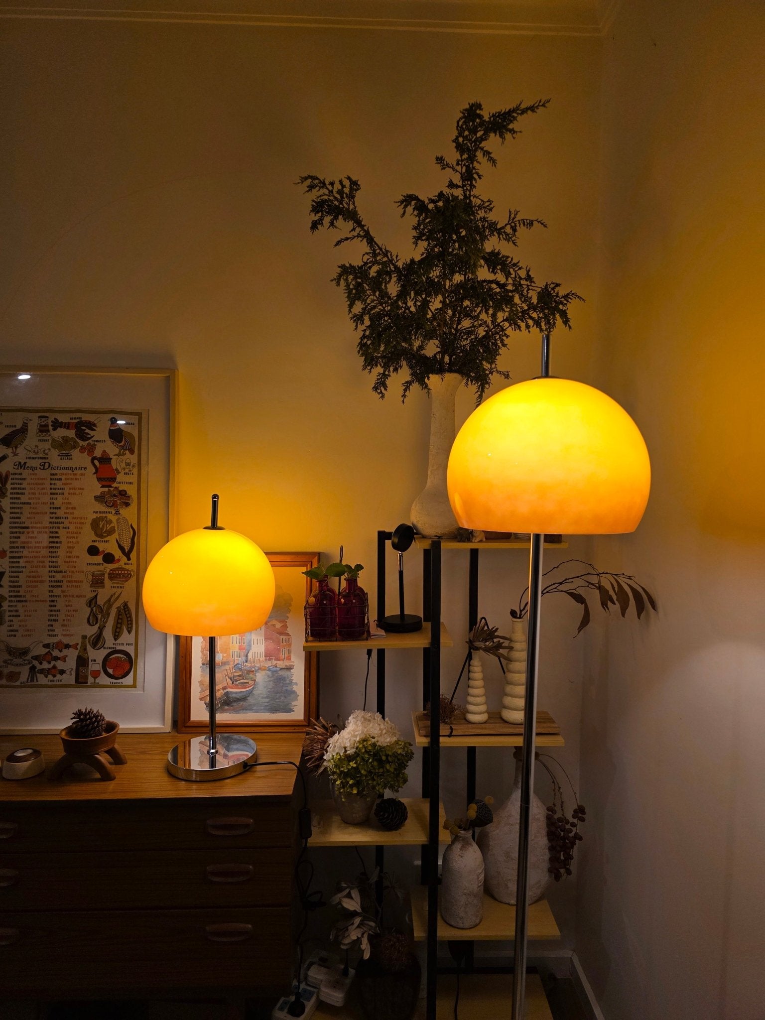 Olivia Mushroom Table & Floor Lamp Duo - Homezee