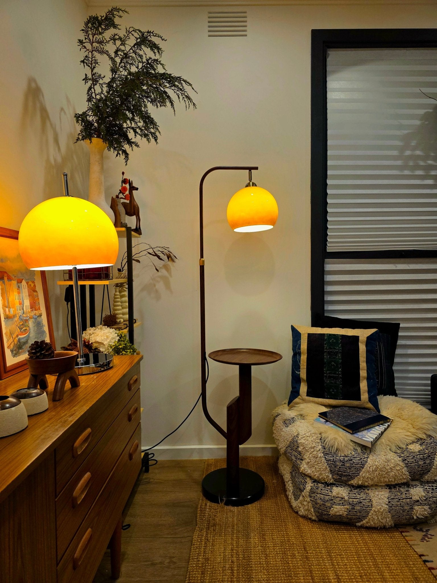 Carla Floor Lamp & Olivia Table Lamp Set - Homezee