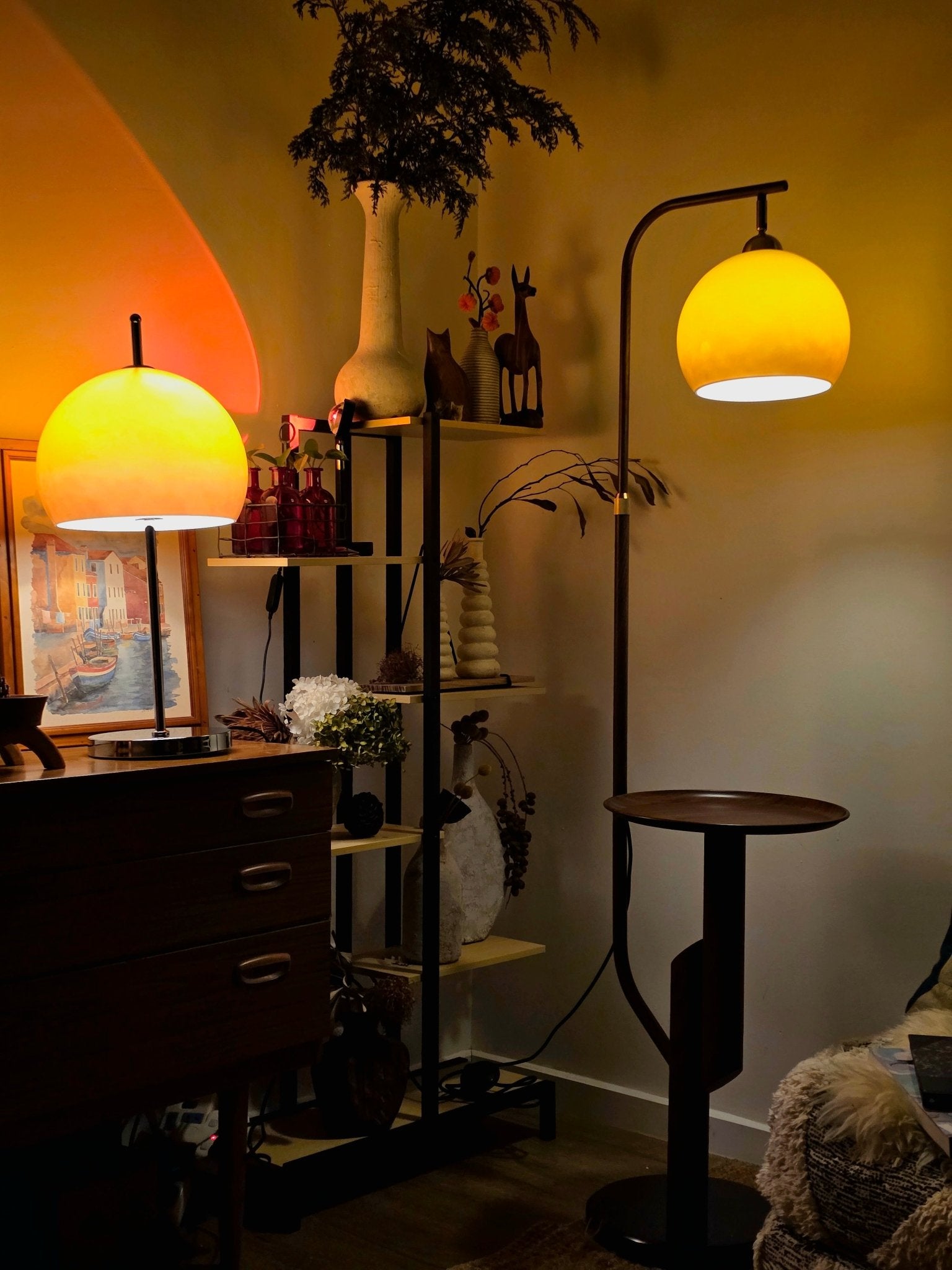 Carla Floor Lamp & Olivia Table Lamp Set - Homezee