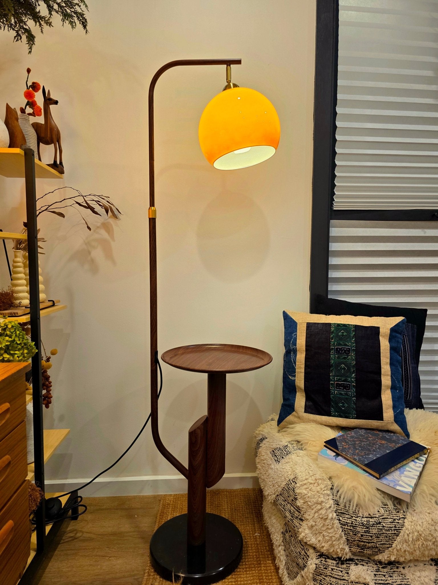 Carla Floor Lamp & Olivia Table Lamp Set - Homezee