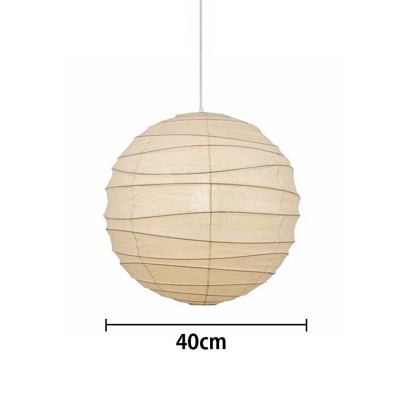 Akita Rice Paper Japandi Pendant Light Round Wave