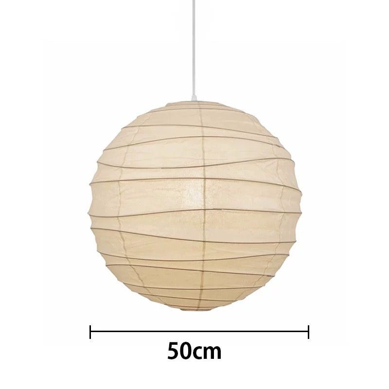 Akita Rice Paper Japandi Pendant Light Round Wave