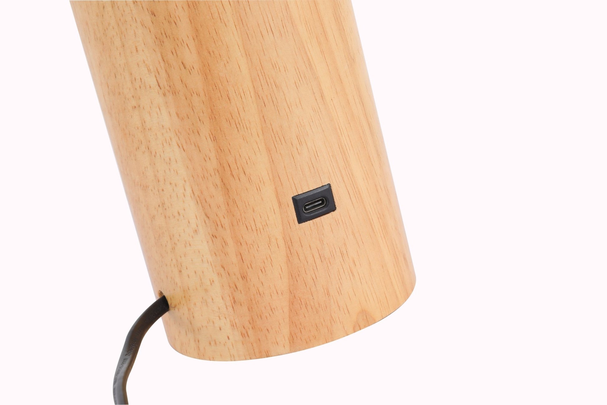 Morgan Table Lamp Japandi Wood Base Touch Lamp with Type - C Charging - Homezee