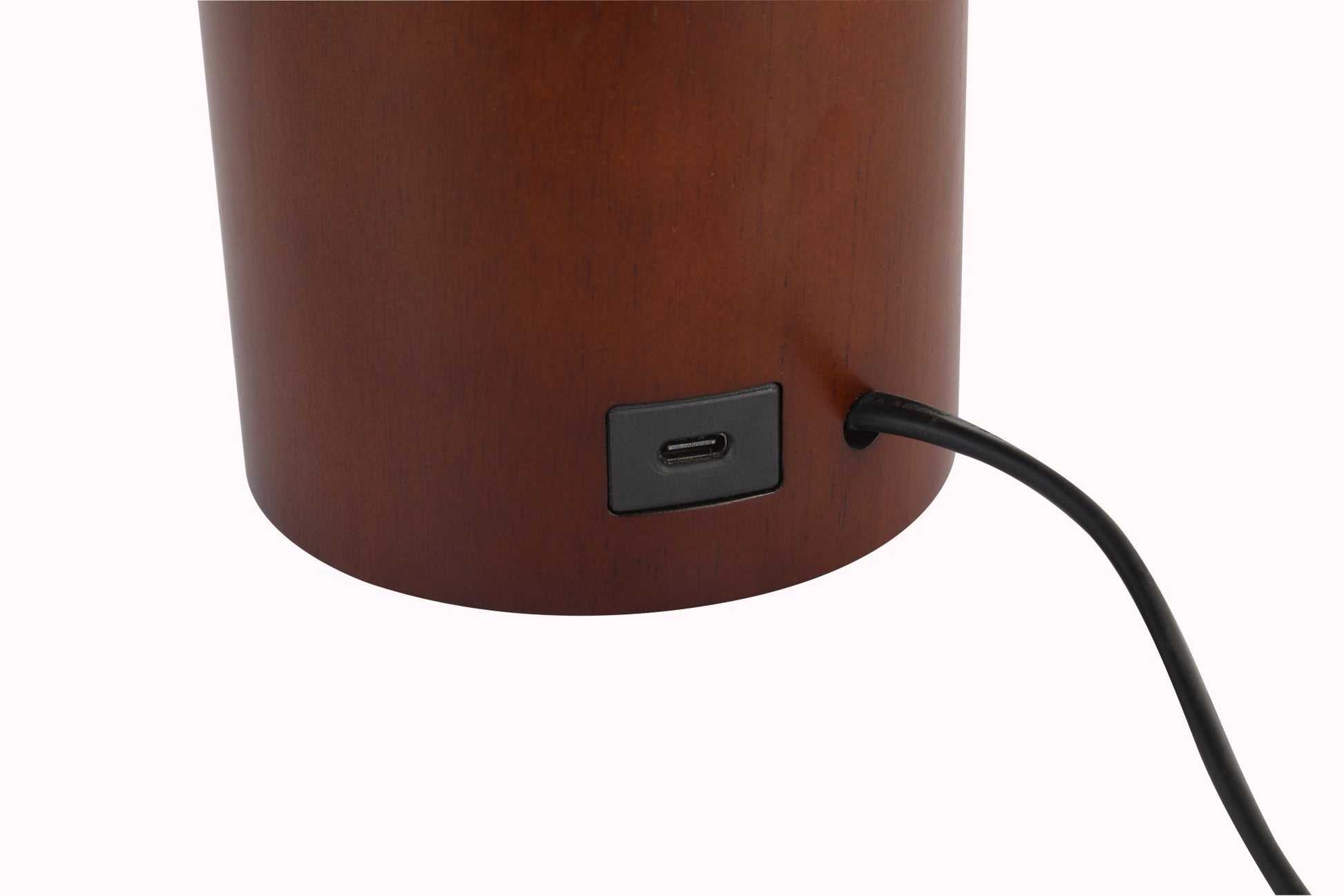 Morgan Table Lamp Japandi Wood Base Touch Lamp with Type - C Charging - Homezee