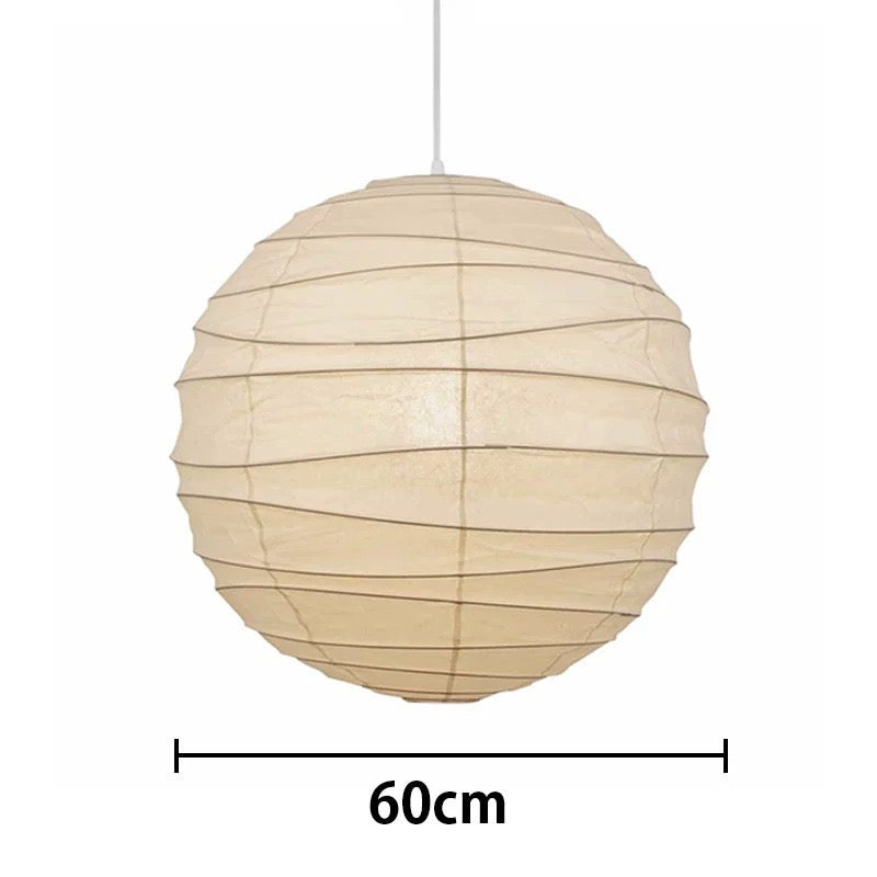 Akita Rice Paper Japandi Pendant Light Round Wave