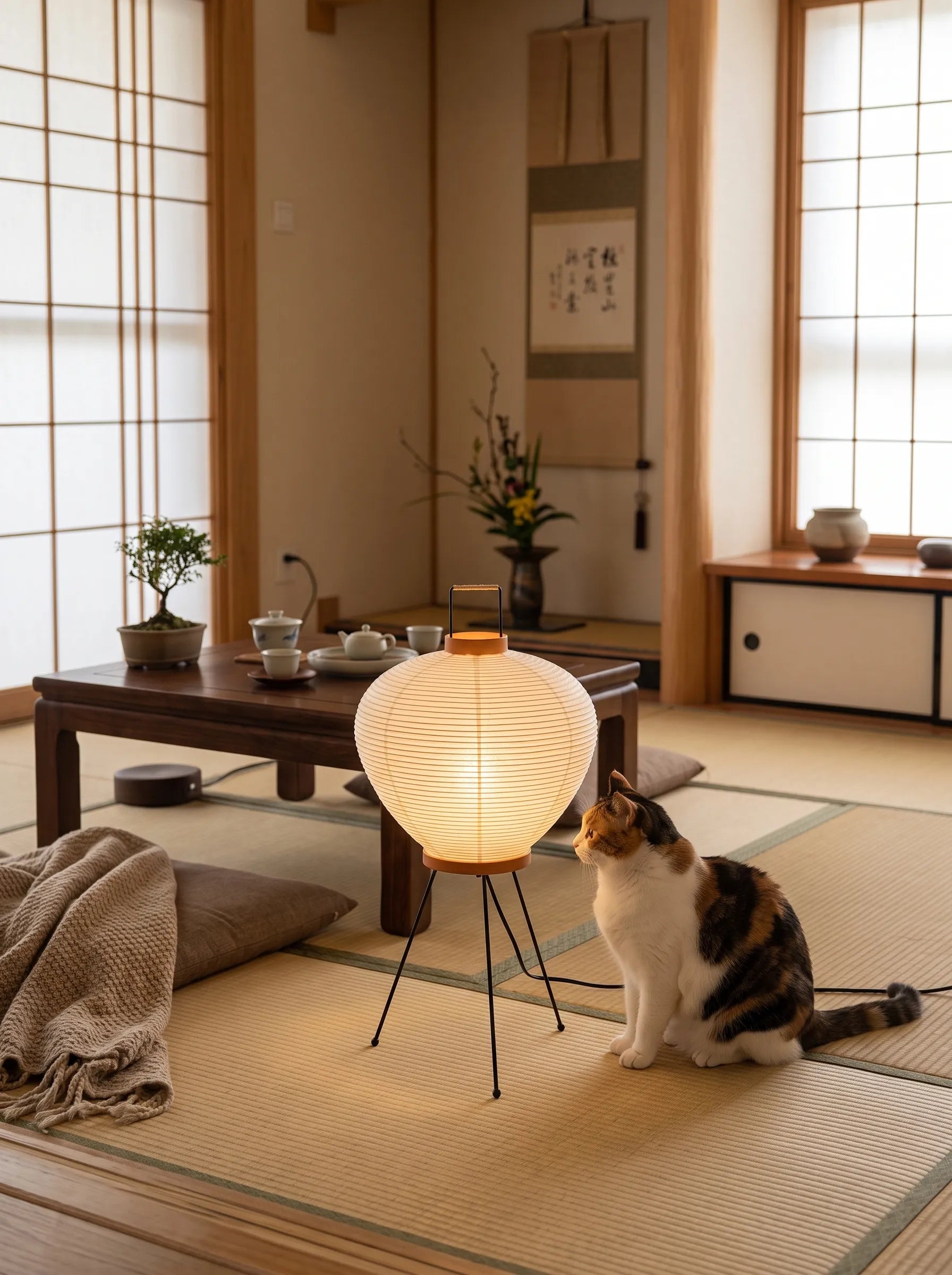Akita Paper Lamp for Floor  -  Retro Floor Light