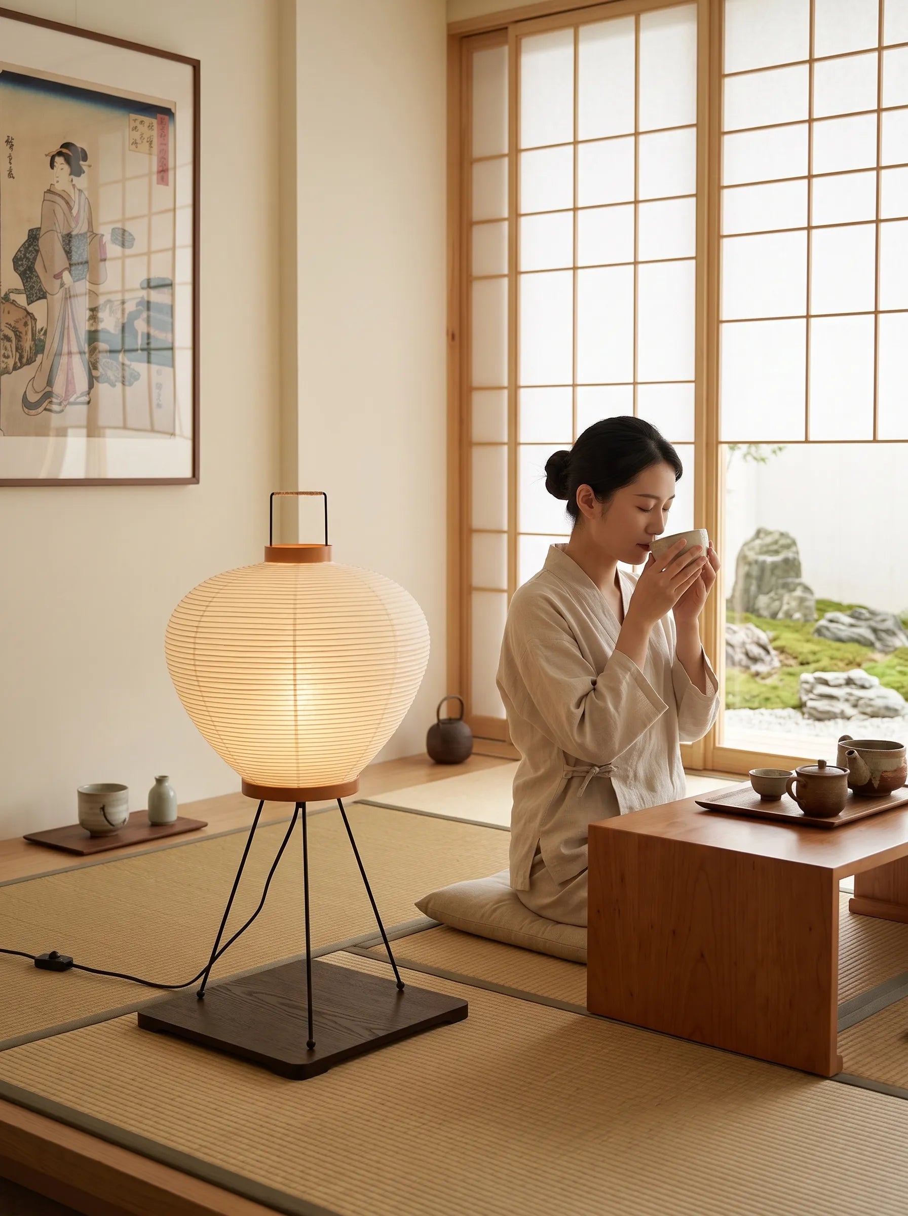 Akita Paper Lamp for Floor  -  Retro Floor Light