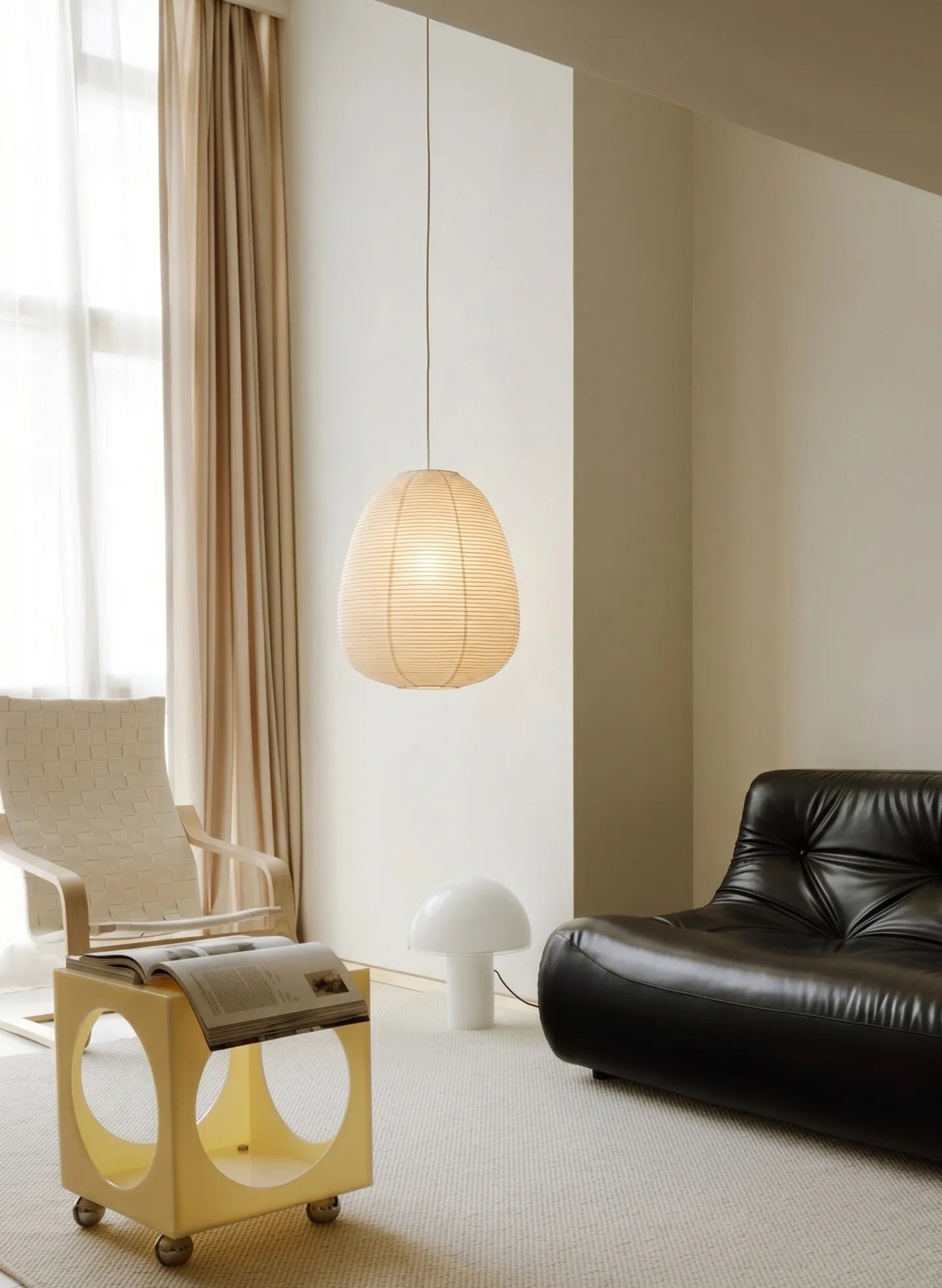 Akita Oblong Rice Paper Japandi Pendant Light
