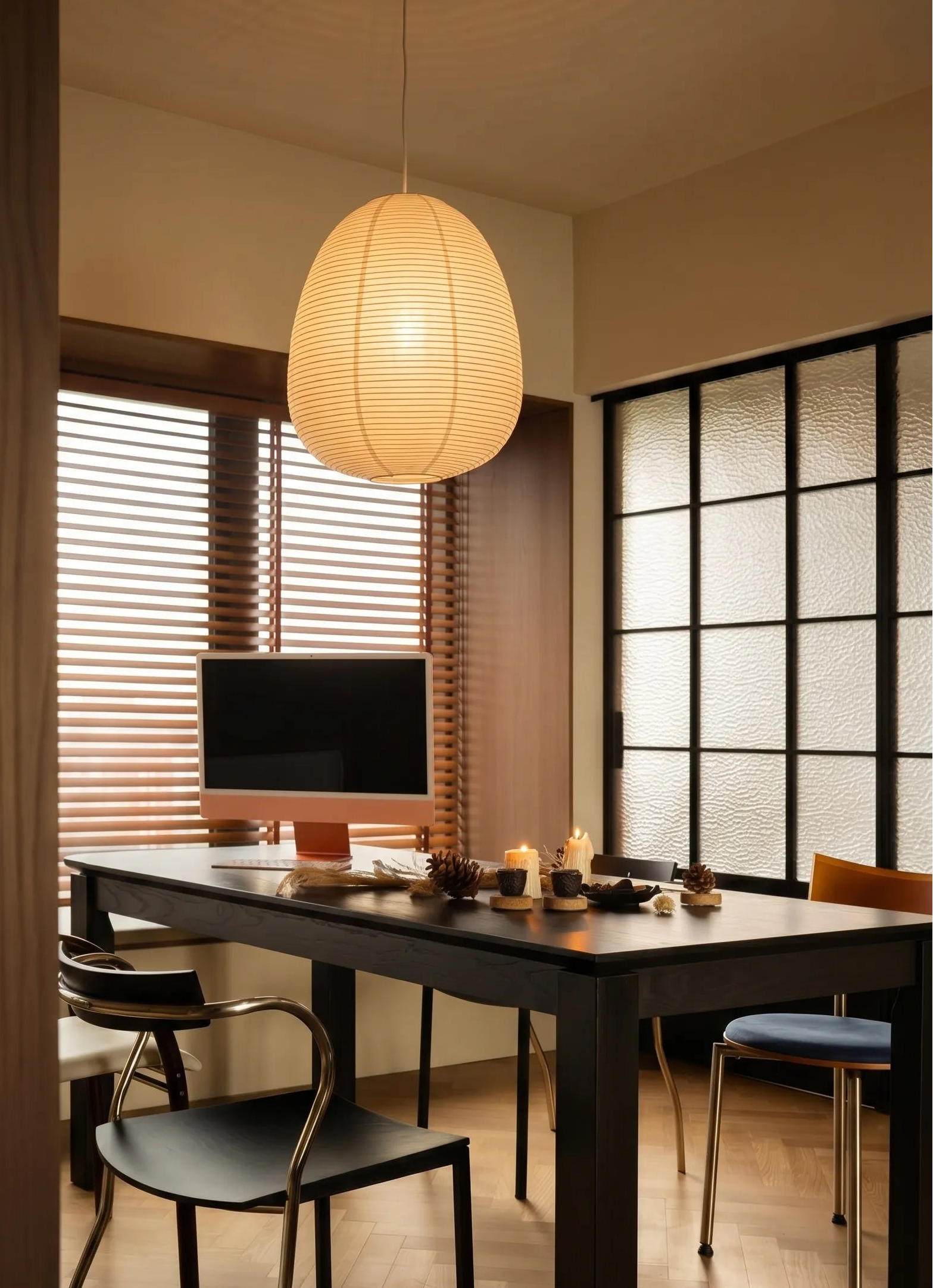 Akita Oblong Rice Paper Japandi Pendant Light