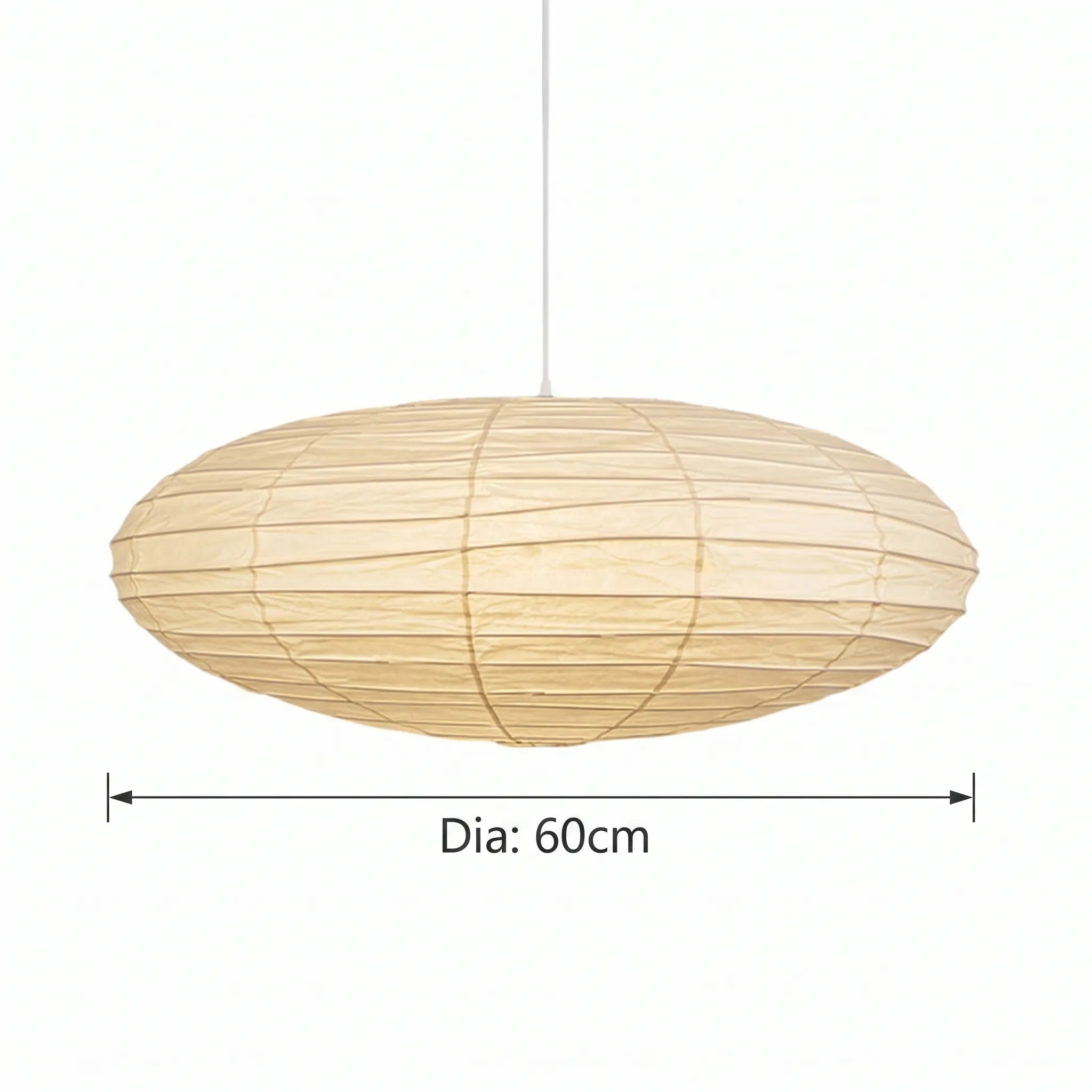 Akita Oval Rice Paper Japandi Pendant Light