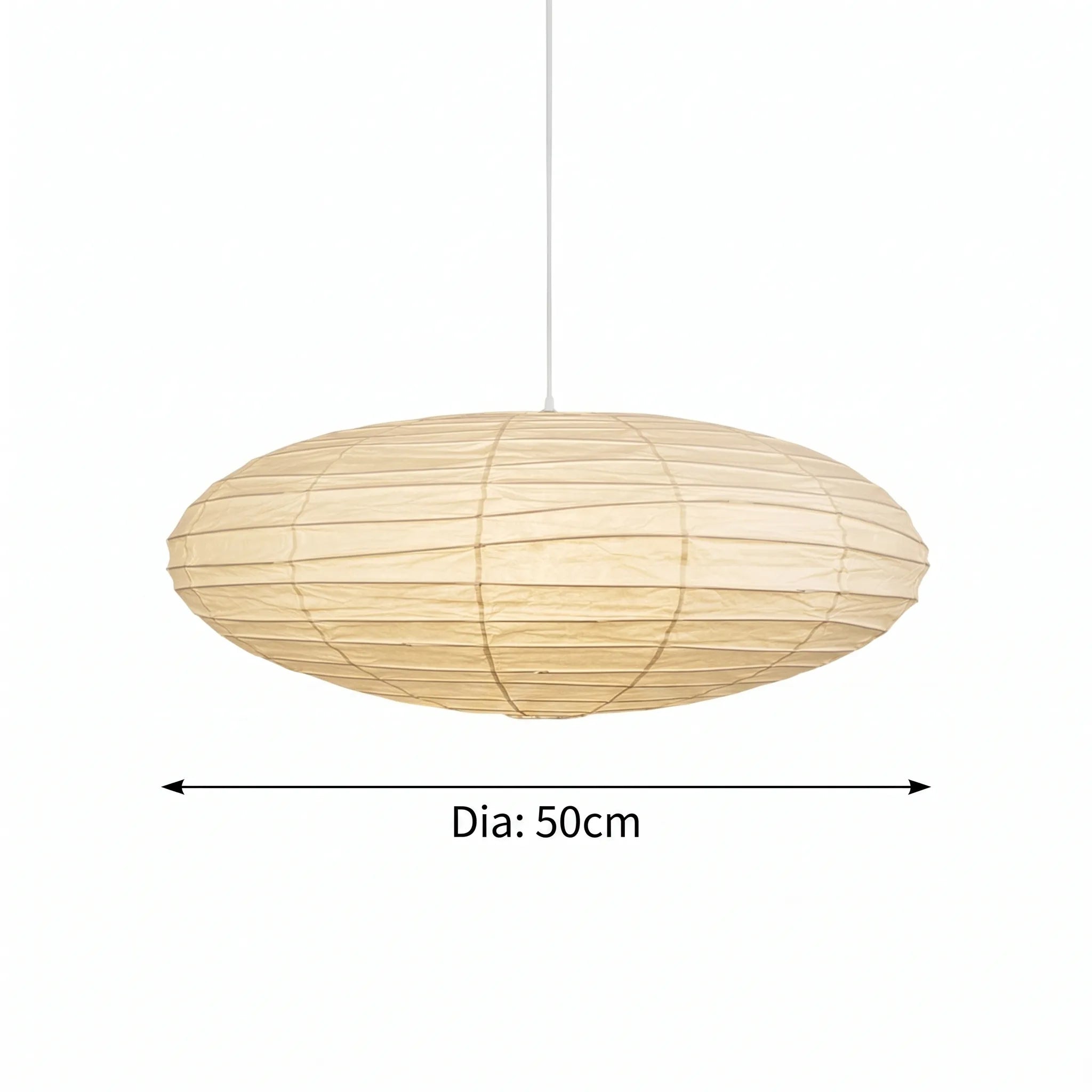 Akita Oval Rice Paper Japandi Pendant Light