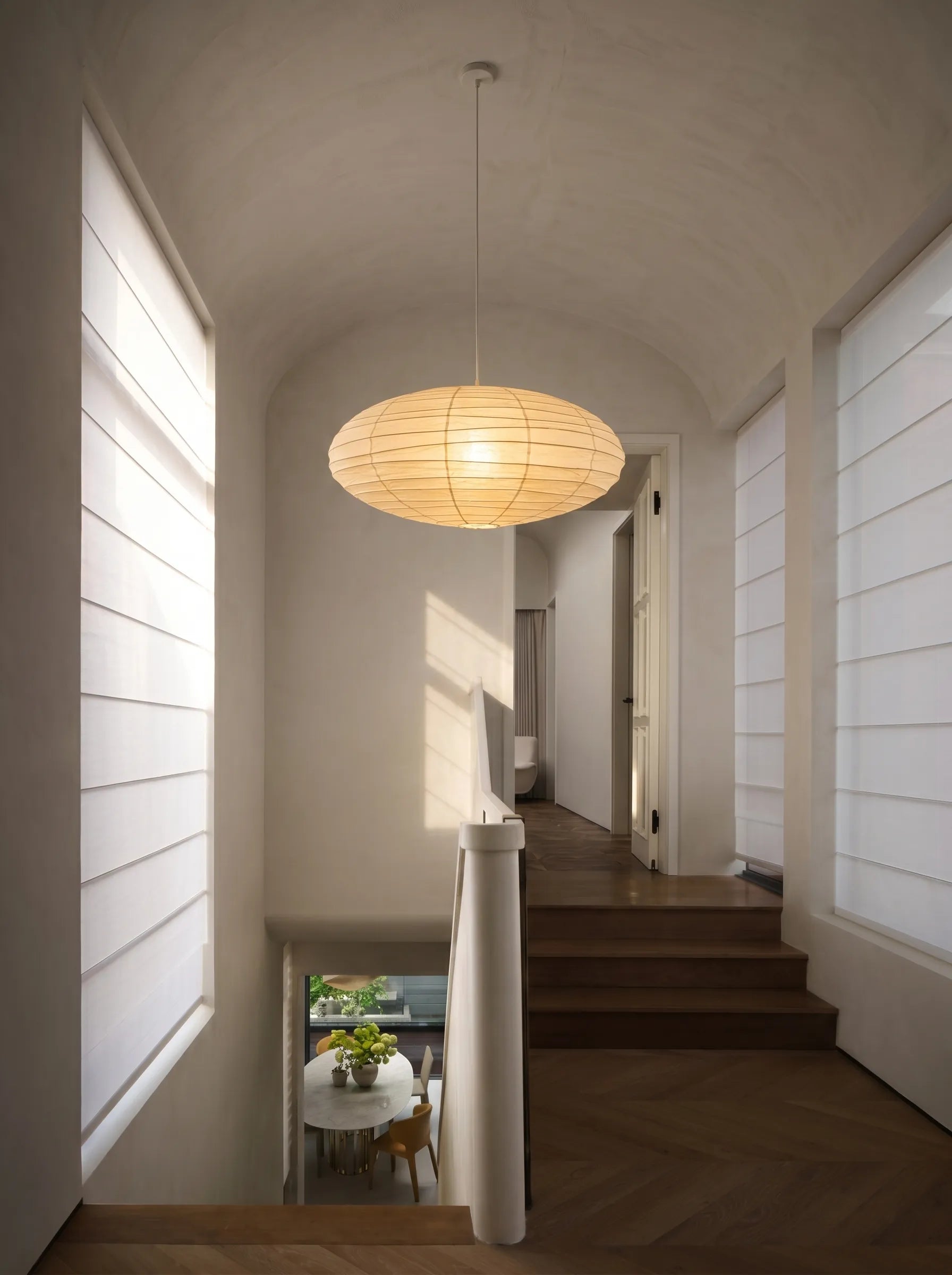 Akita Oval Rice Paper Japandi Pendant Light