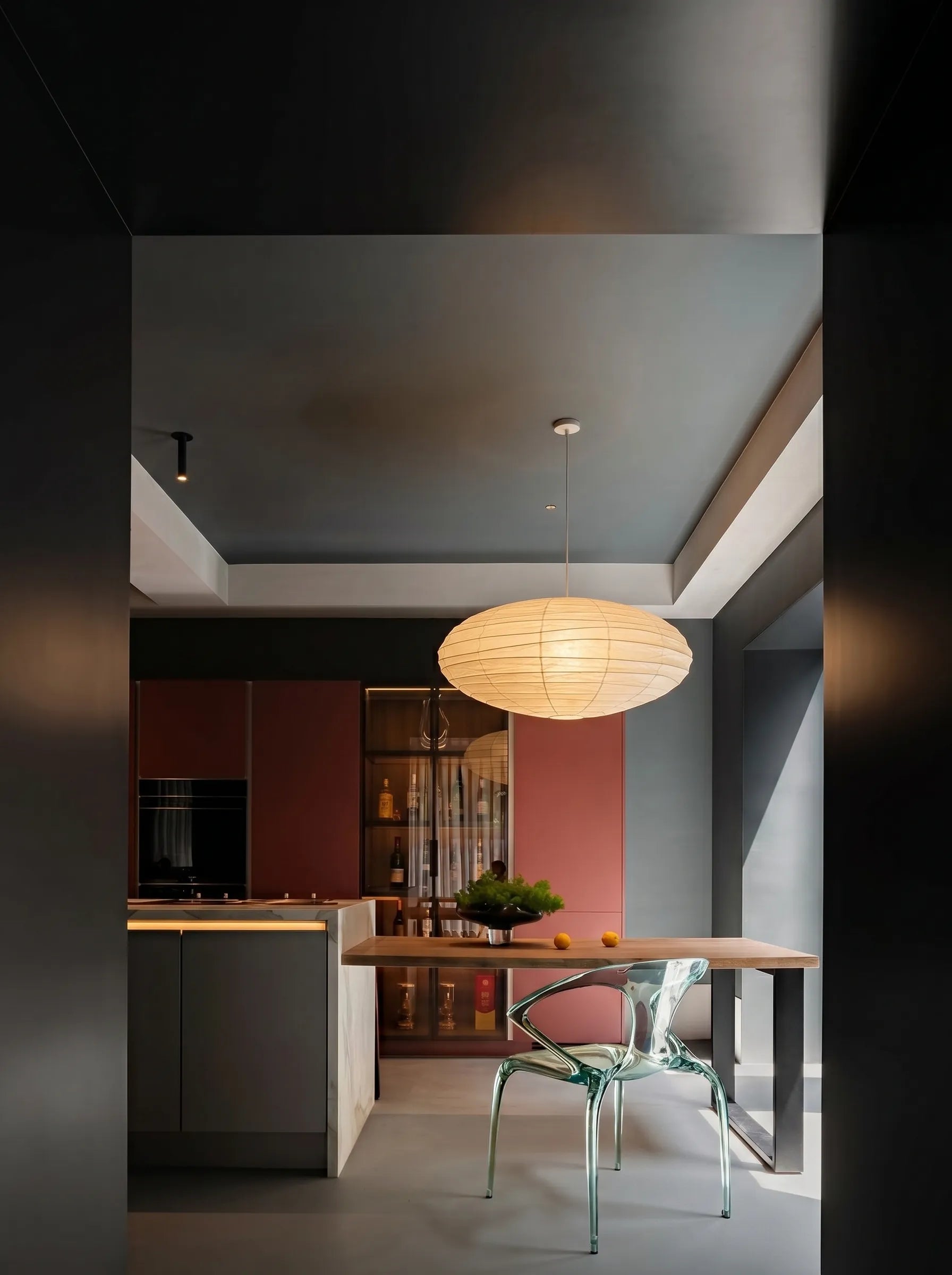 Akita Oval Rice Paper Japandi Pendant Light