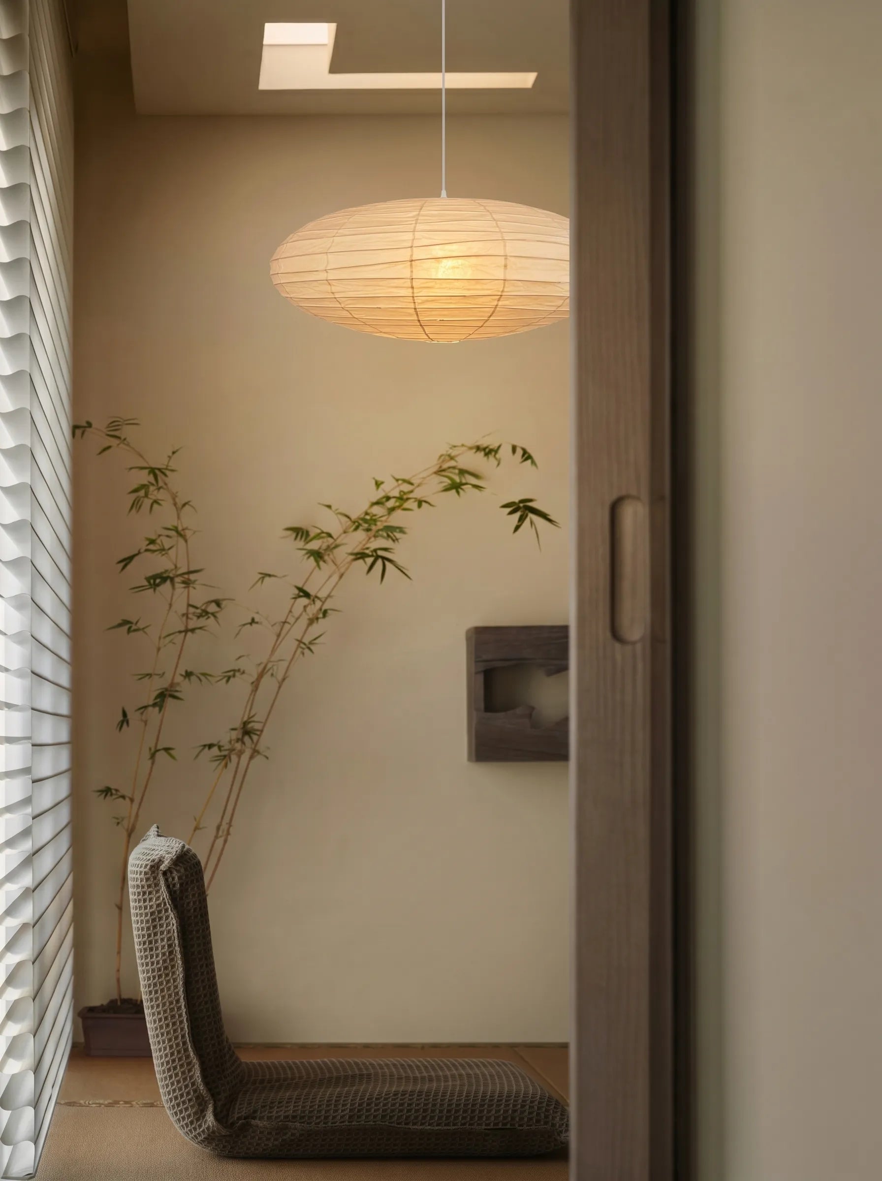Akita Oval Rice Paper Japandi Pendant Light