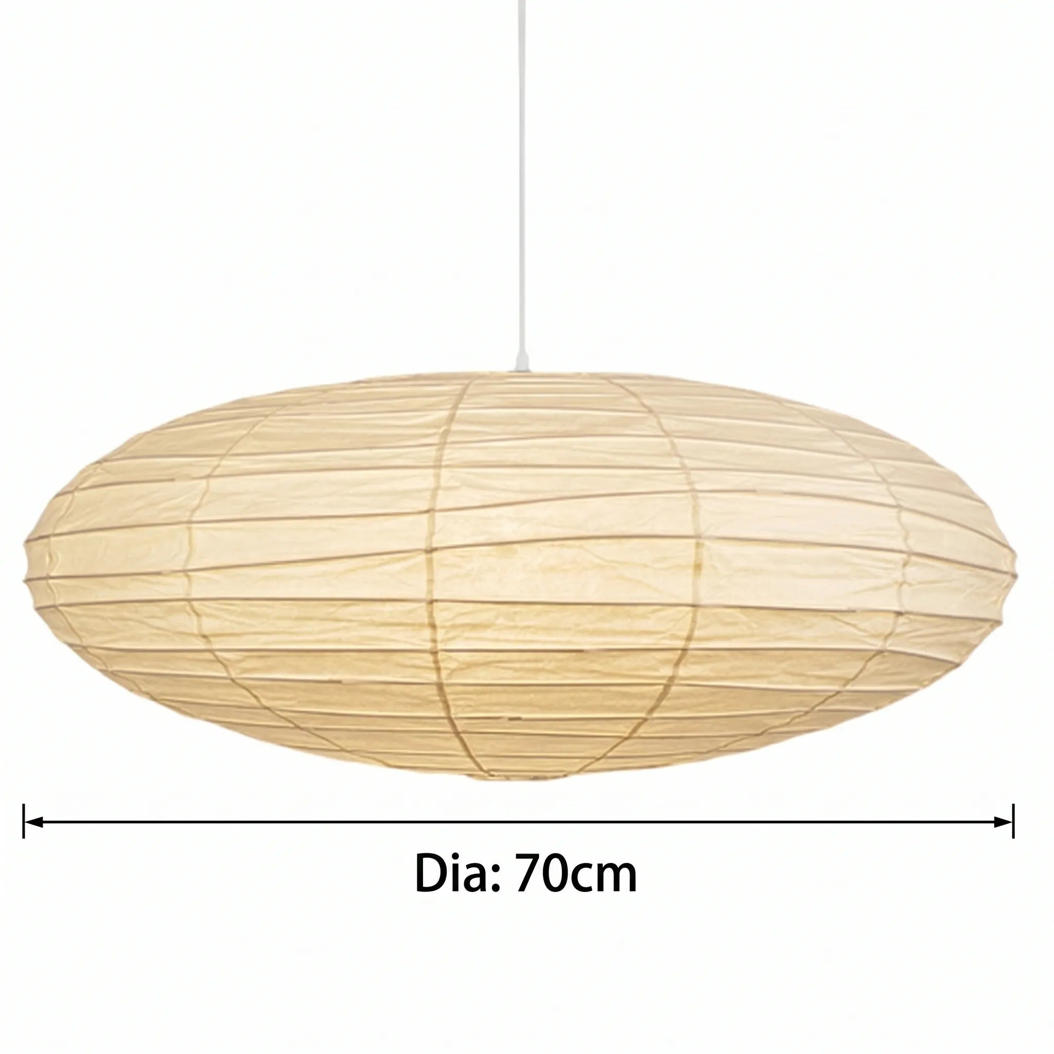 Akita Oval Rice Paper Japandi Pendant Light