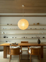 Akita Rice Paper Japandi Pendant Light Round Wave