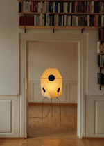 Akita Polygon Rice Paper Tripod Floor Lamp - Homezee