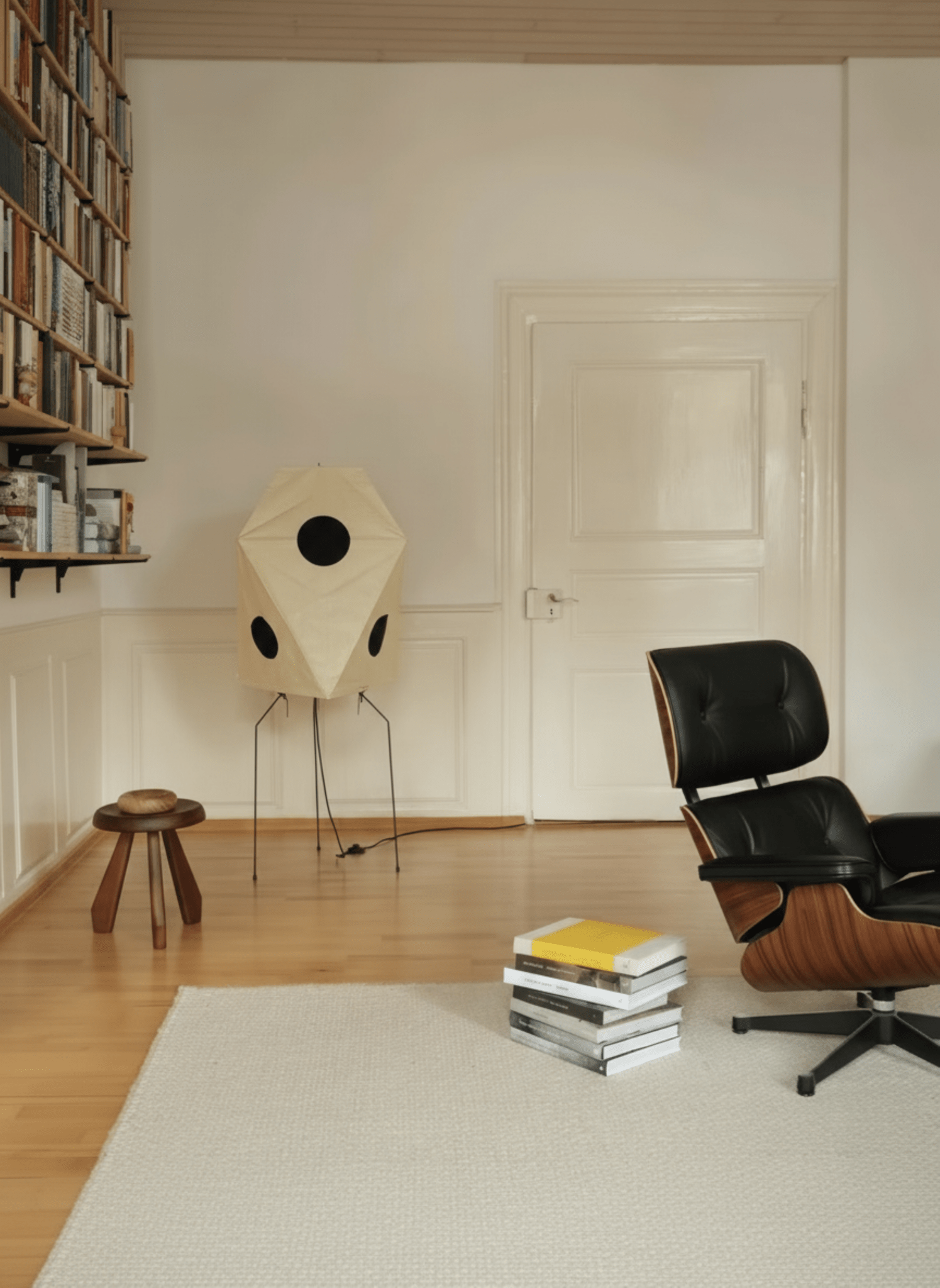 Akita Polygon Rice Paper Tripod Floor Lamp - Homezee