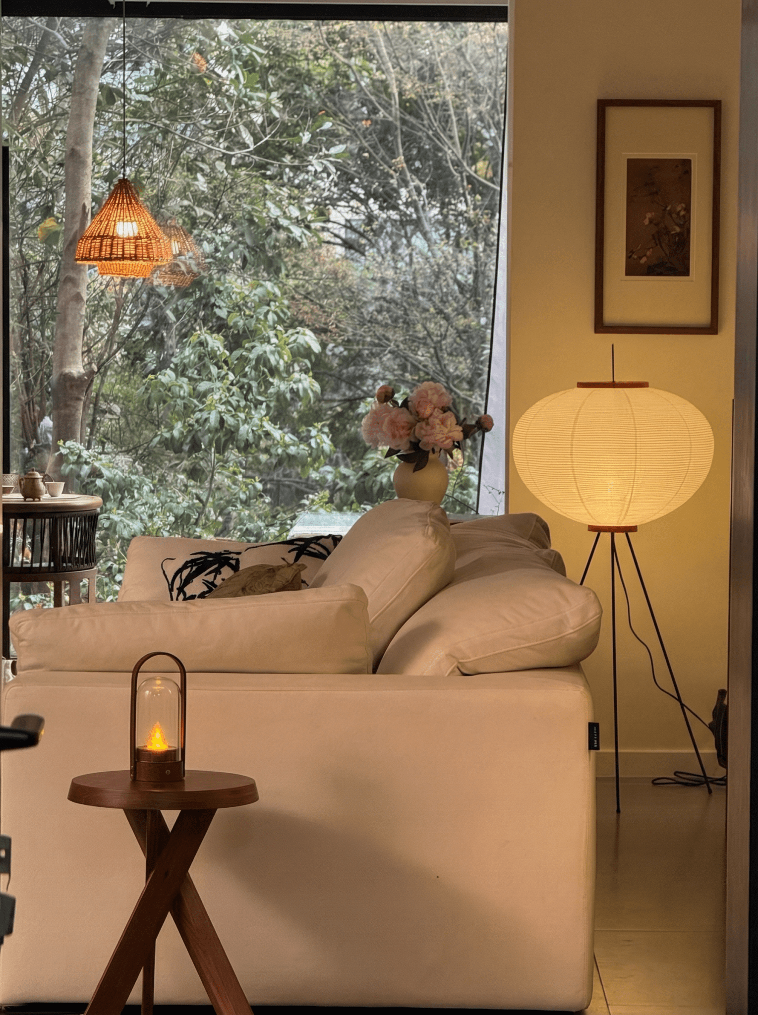 Akita Rice Paper Floor Lamp - Homezee