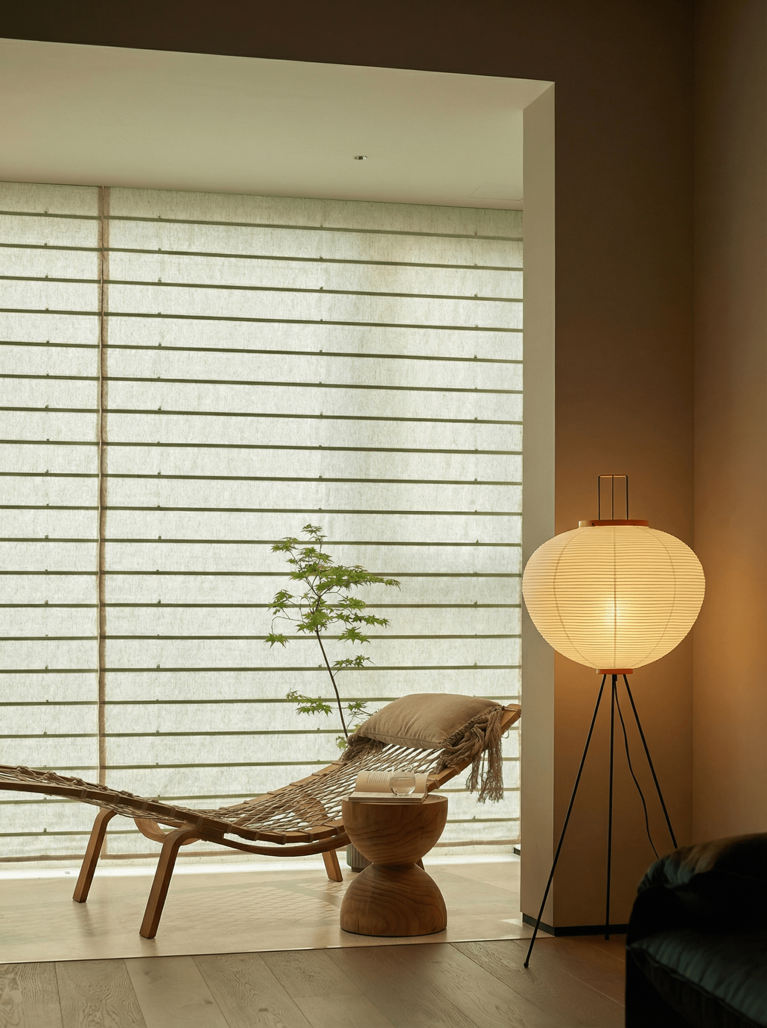 Akita Rice Paper Floor Lamp - Homezee