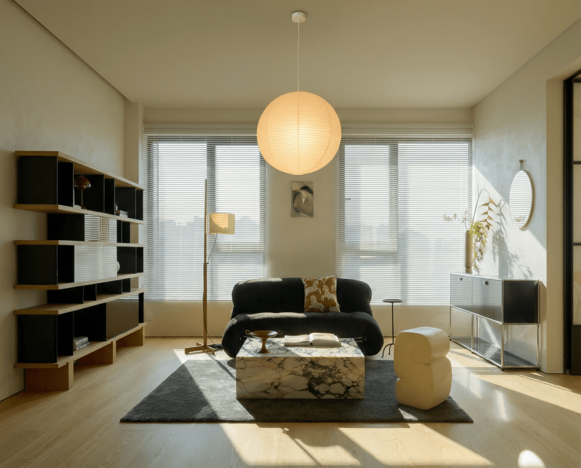 Akita Rice Paper Globe Pendant Lamp - Homezee