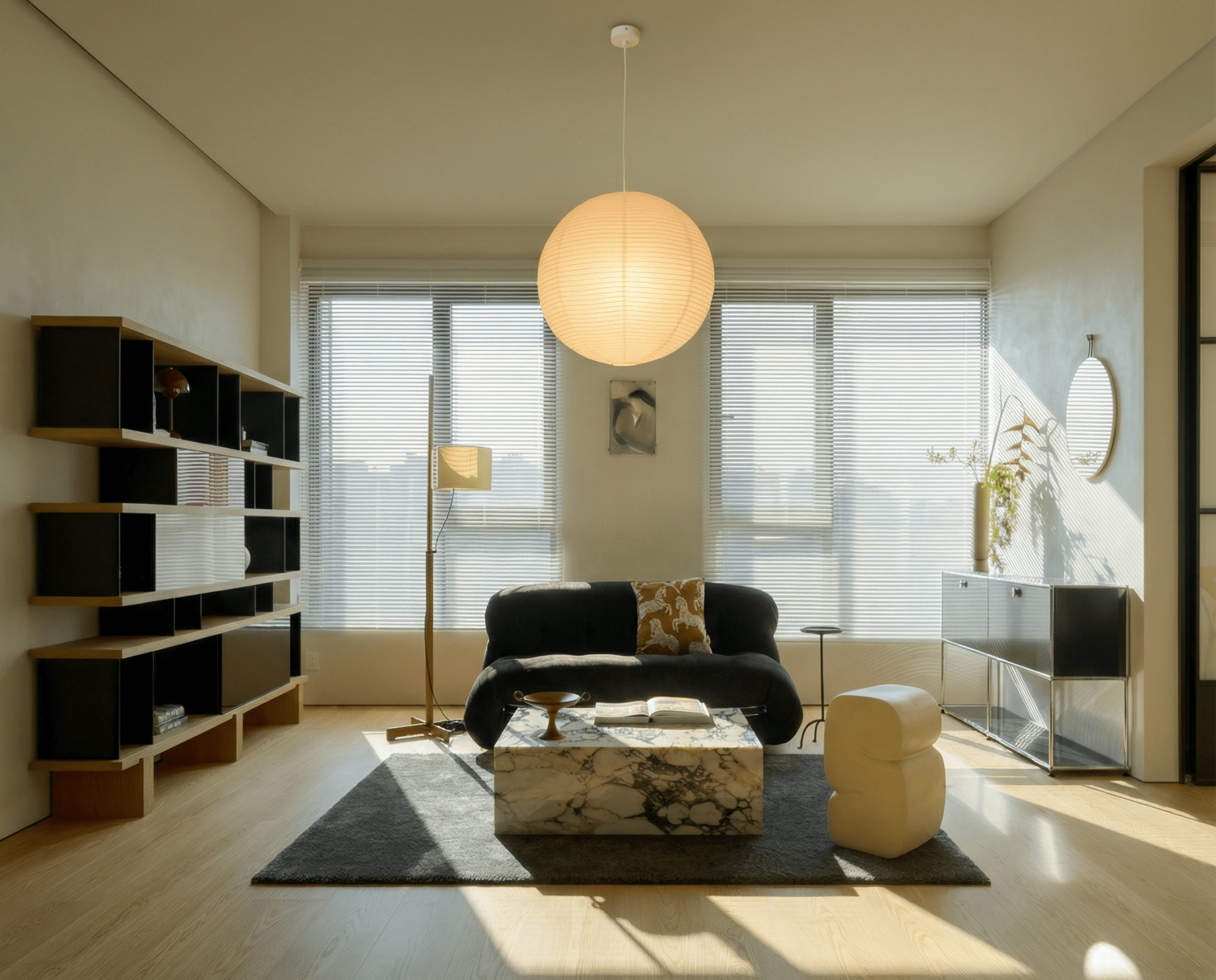 Akita Rice Paper Globe Pendant Lamp - Homezee