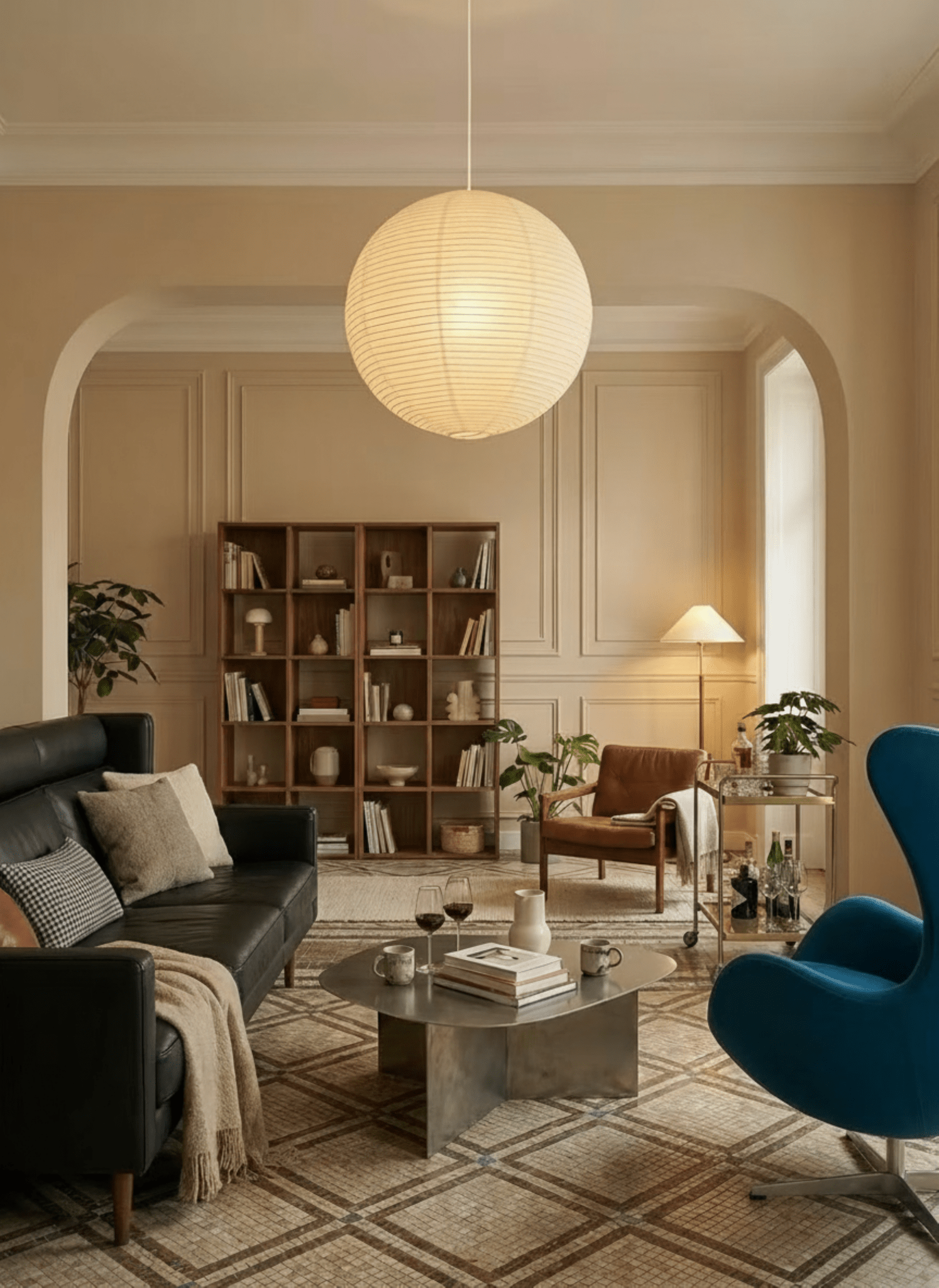 Akita Rice Paper Globe Pendant Lamp - Homezee