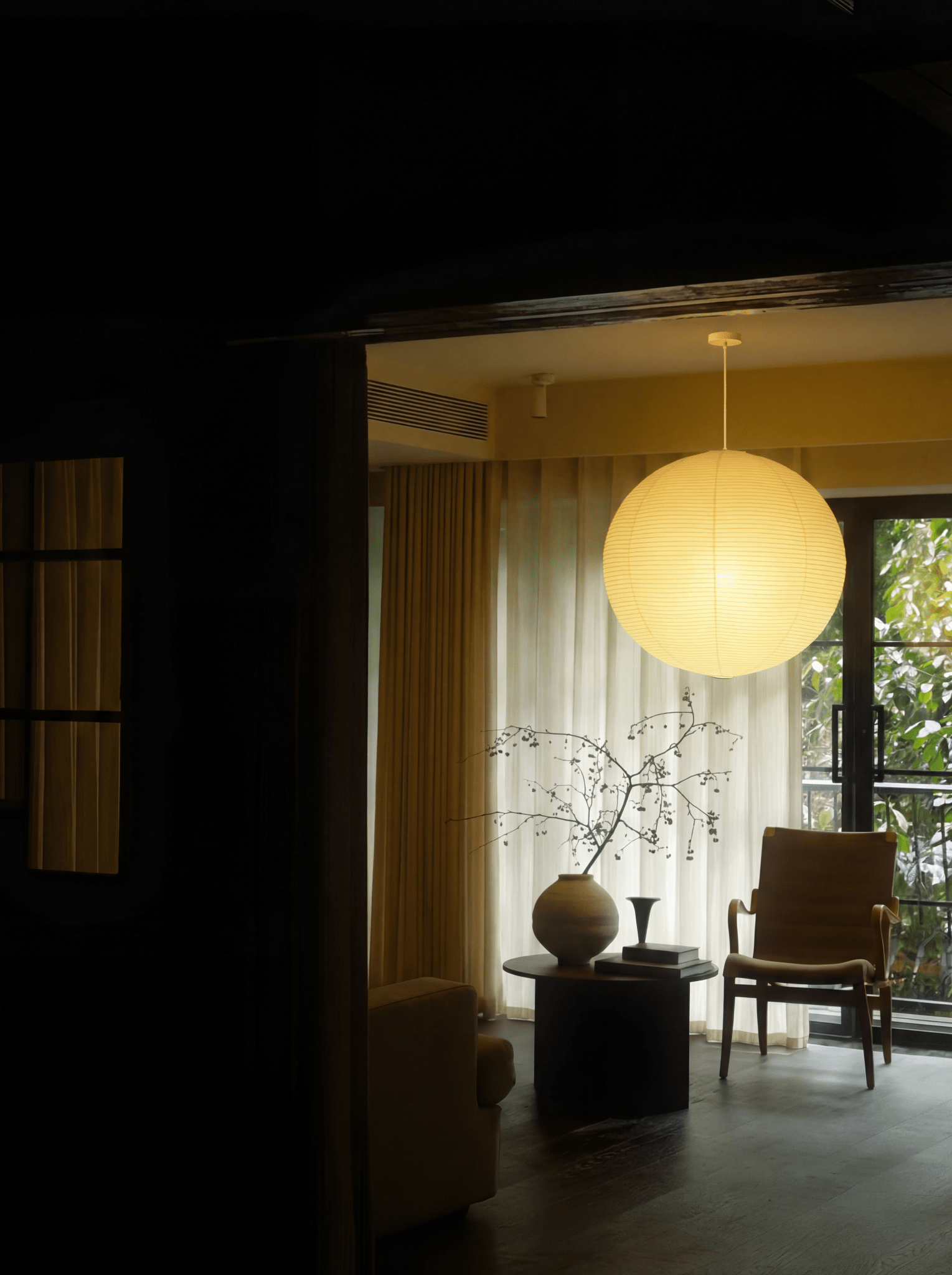 Akita Rice Paper Globe Pendant Lamp - Homezee