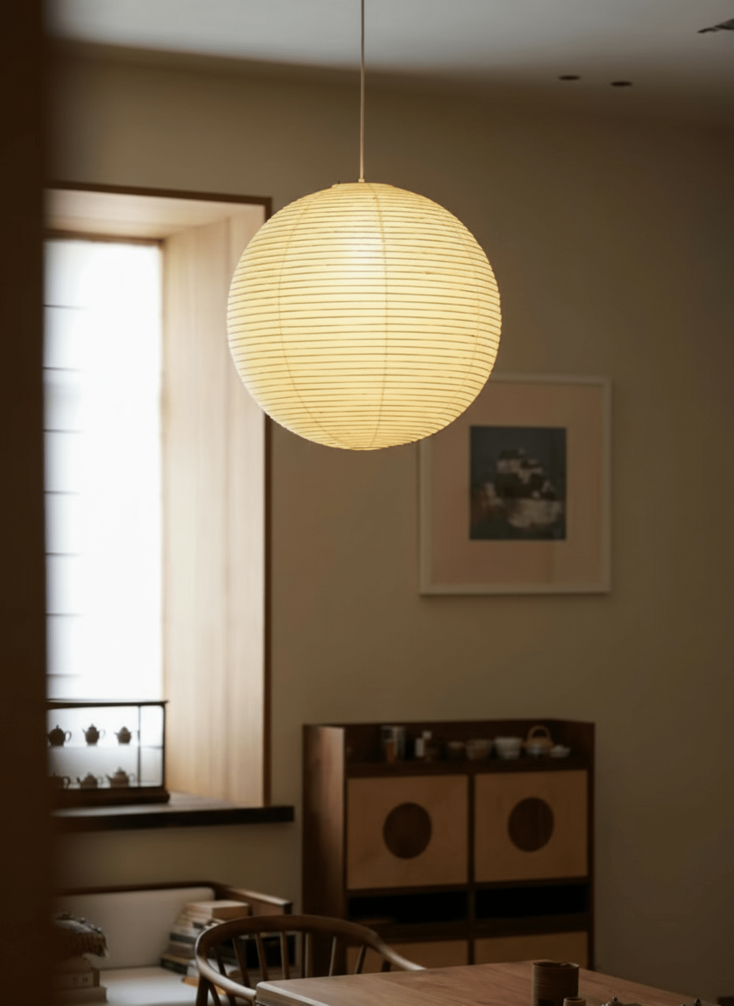 Akita Rice Paper Globe Pendant Lamp - Homezee
