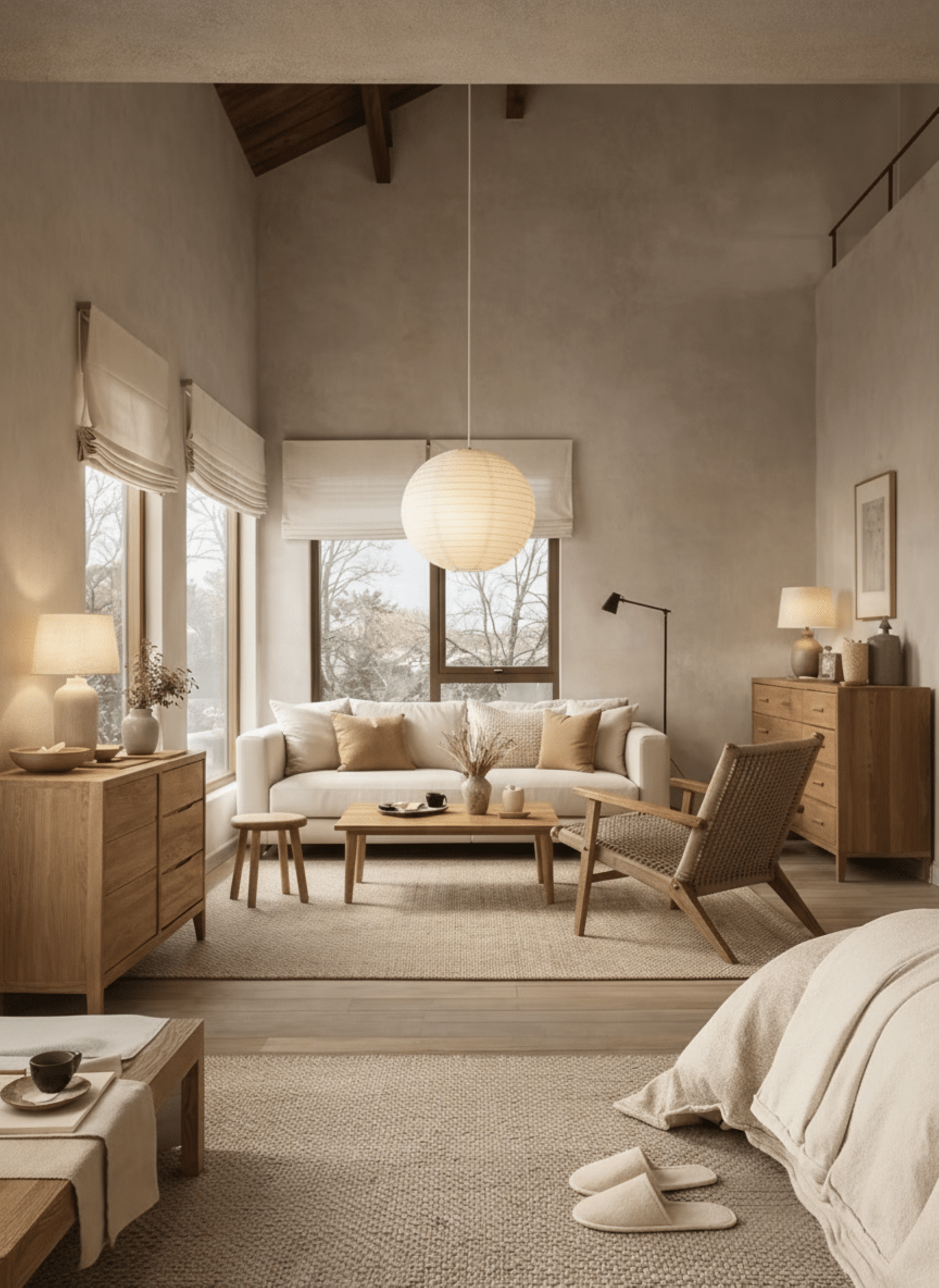 Akita Rice Paper Globe Pendant Lamp - Homezee
