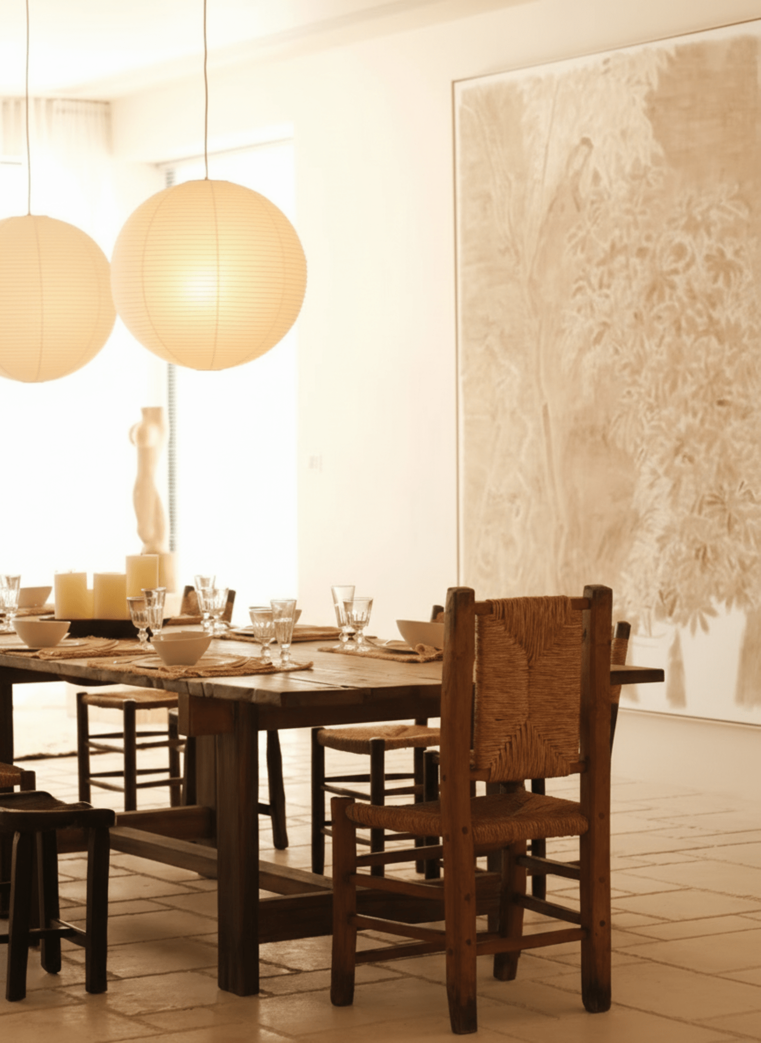 Akita Rice Paper Globe Pendant Lamp - Homezee
