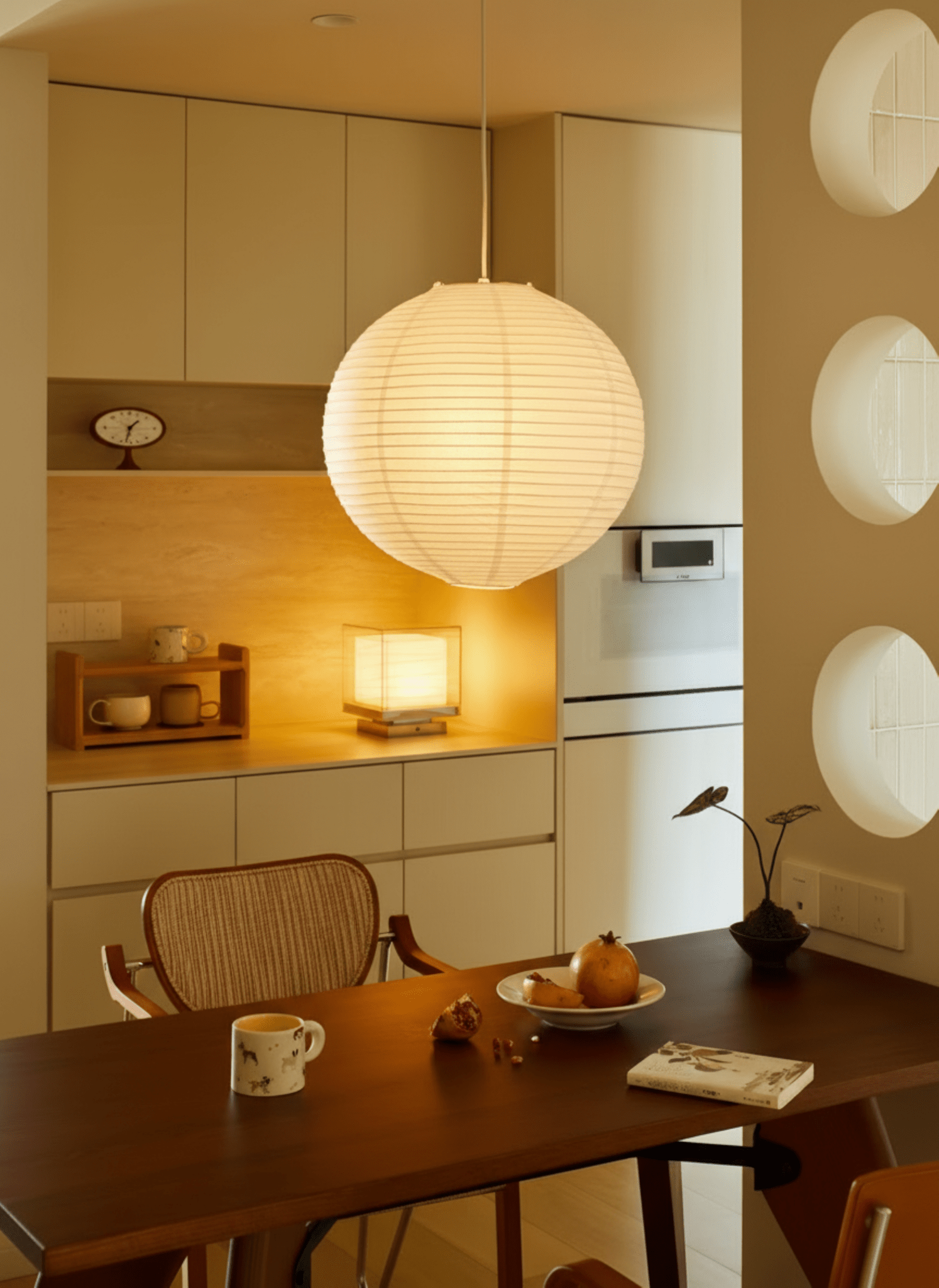 Akita Rice Paper Globe Pendant Lamp - Homezee