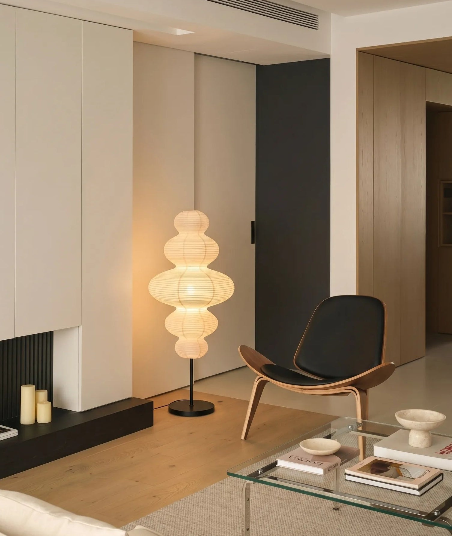 Akita Rice Paper Gourd Floor Lamp
