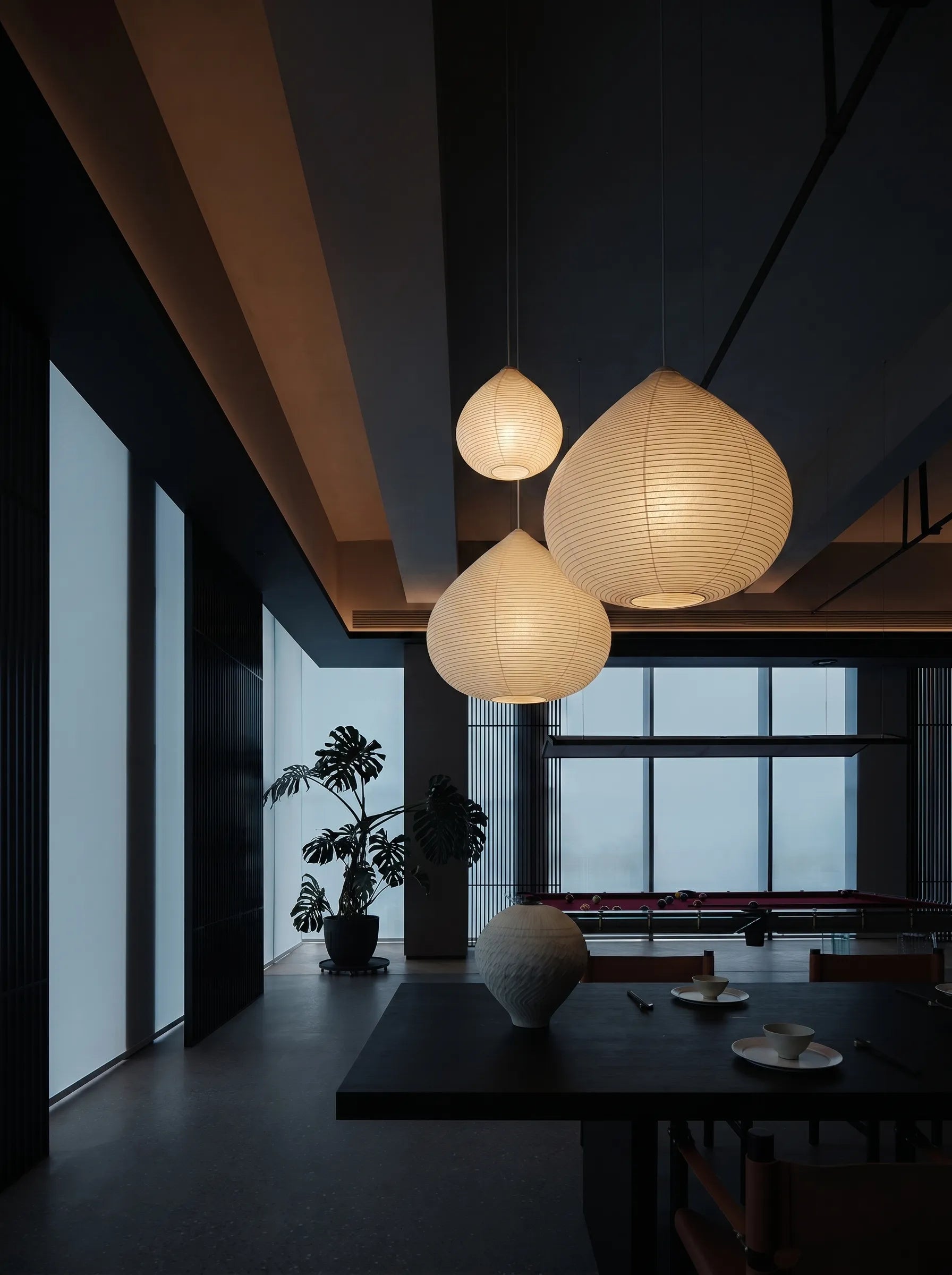 Akita Rice Paper Japandi Drop Pendant Light