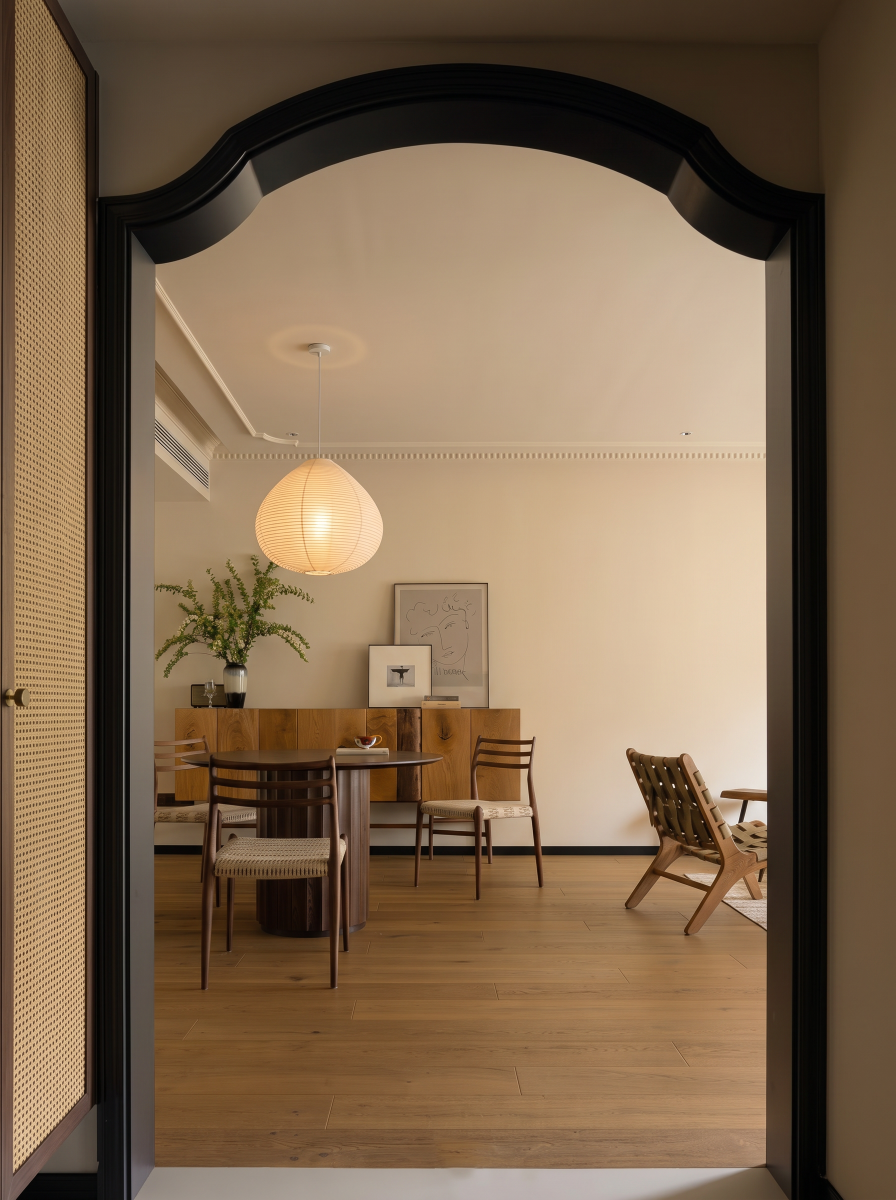 Akita Rice Paper Japandi Drop Pendant Light