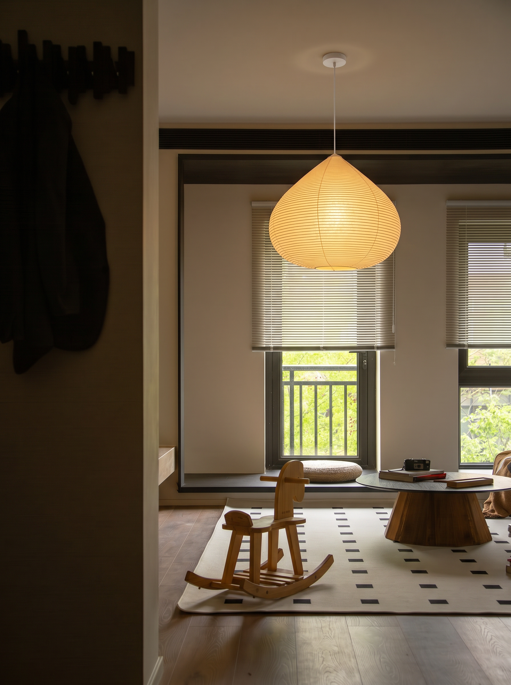 Akita Rice Paper Japandi Drop Pendant Light