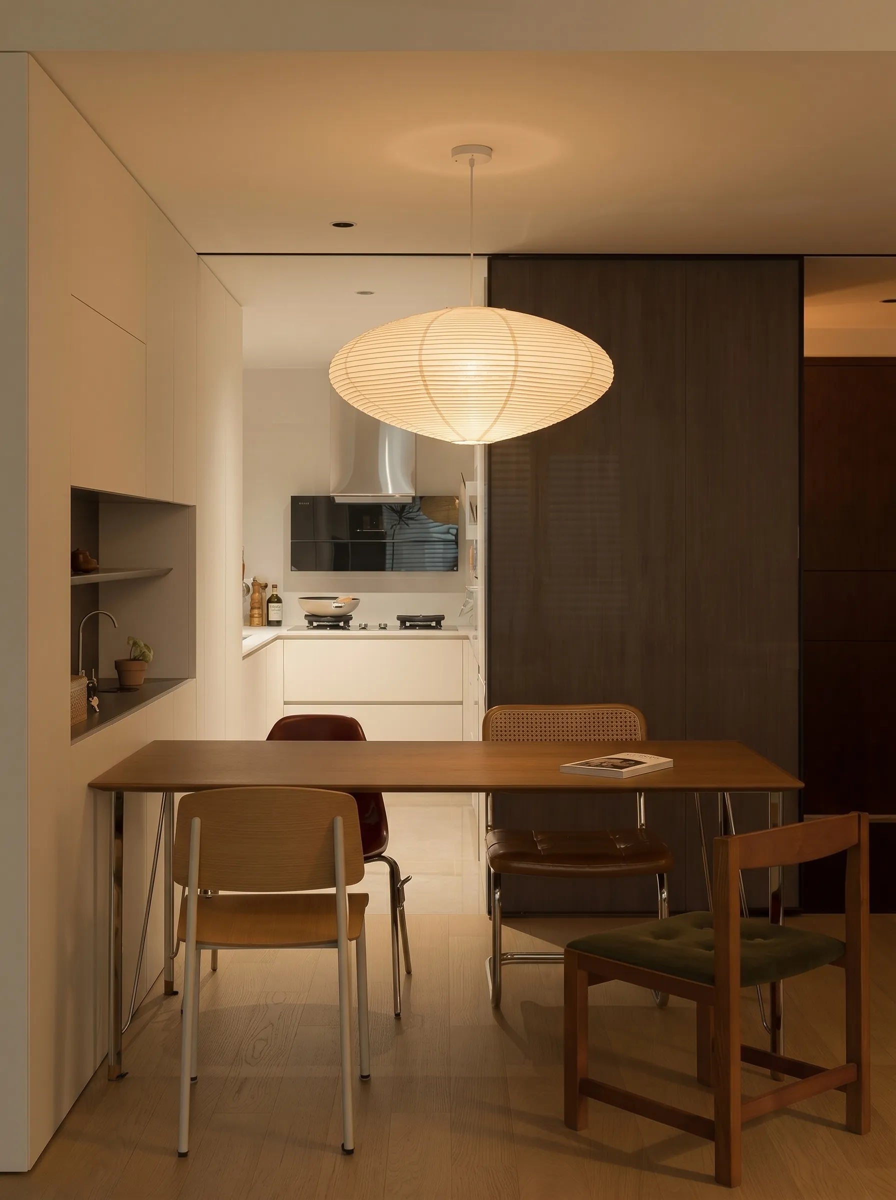 Akita Rice Paper Japandi Saucer Pendant Light