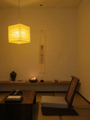 Akita Rice Paper Japandi Square Pendant Light