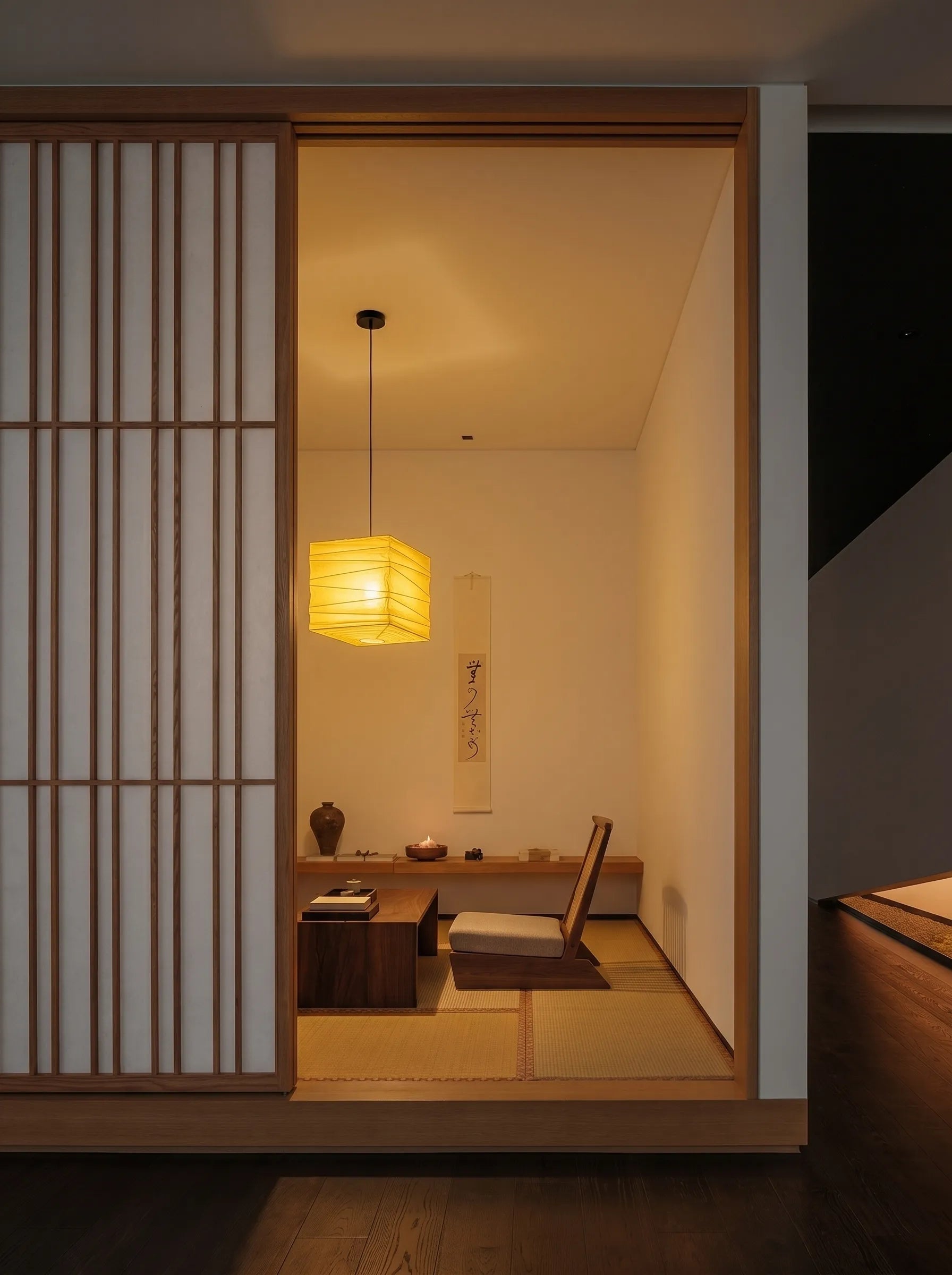 Akita Rice Paper Japandi Square Pendant Light
