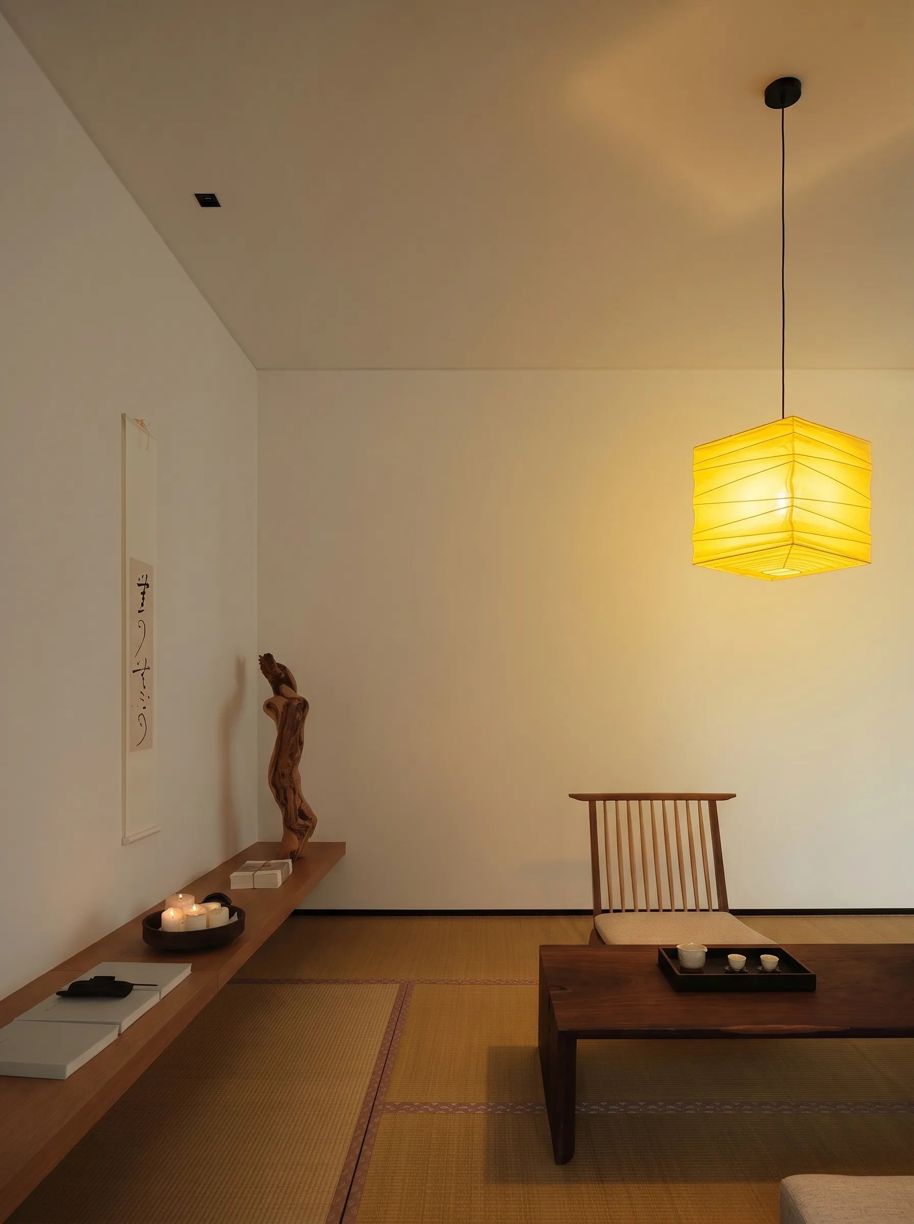 Akita Rice Paper Japandi Square Pendant Light