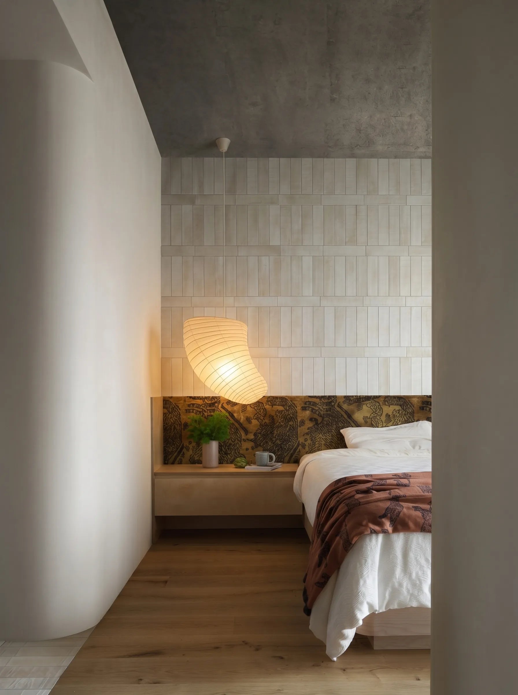 Akita Rice Paper Japandi Tilted Pendant Light