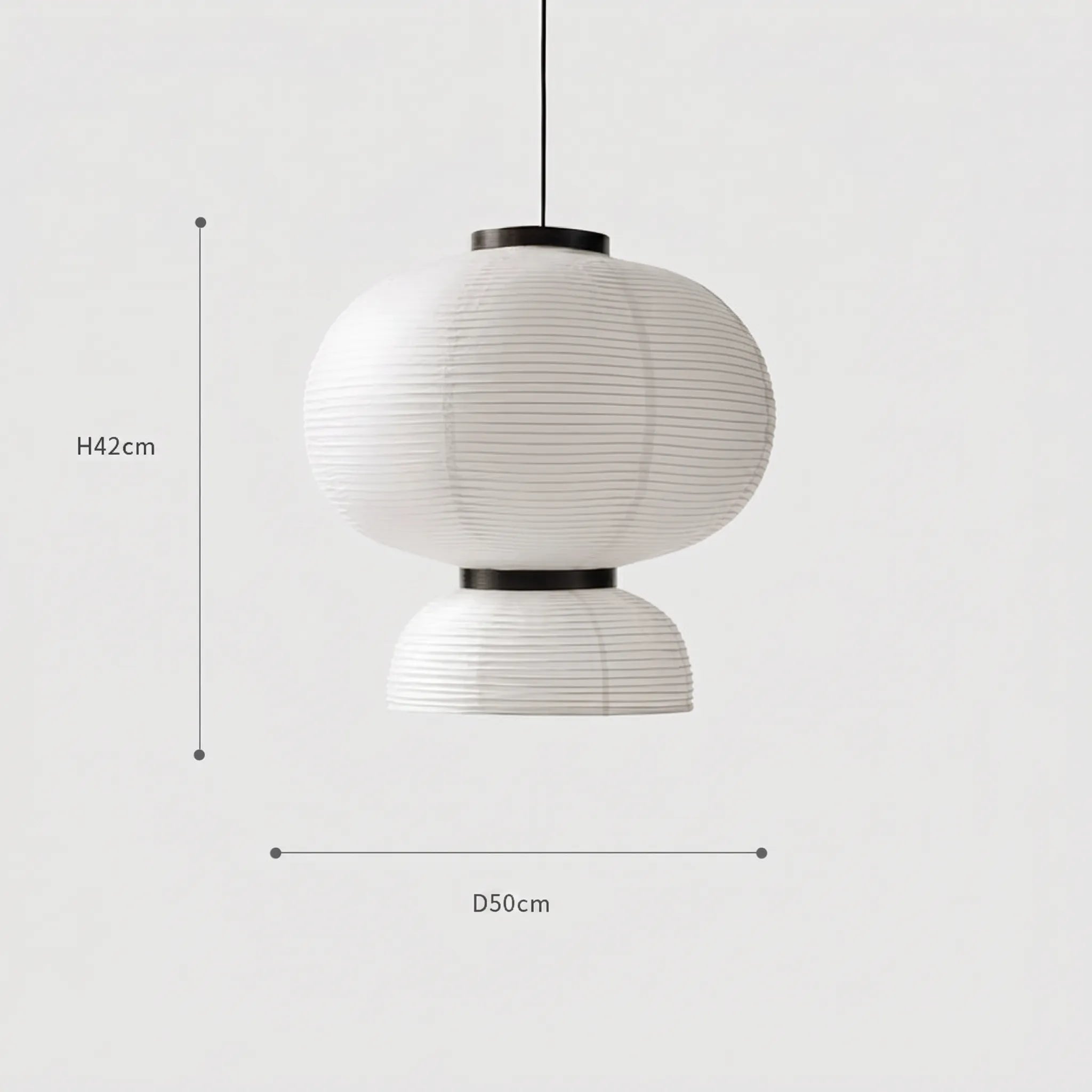 Akita Rice Paper Japandi lantern Shaped Pendant Light