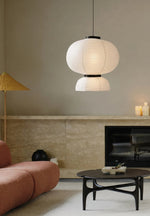 Akita Rice Paper Japandi lantern Shaped Pendant Light