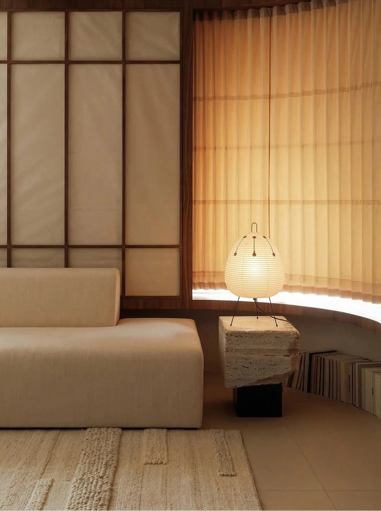 Akita Rice Paper Table Lamp - Homezee